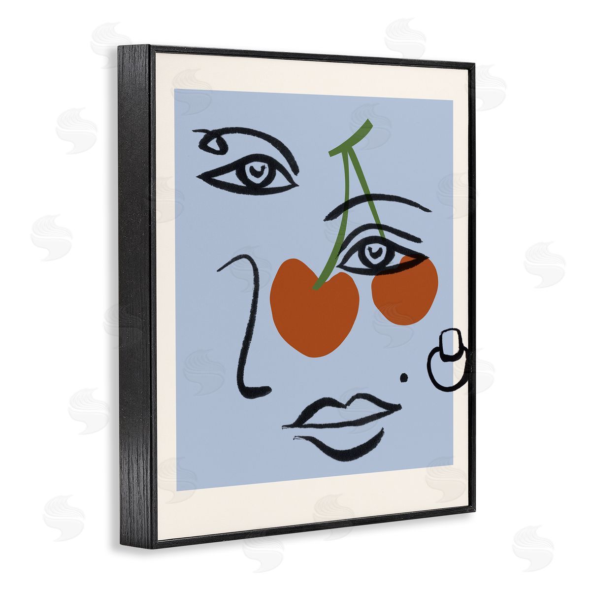 Melissa Wang Abstract Face Bold Cherries Purple Beauty Mark