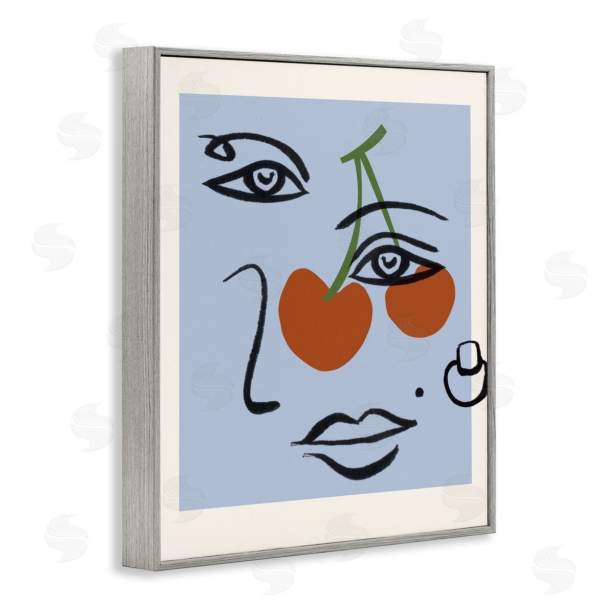Melissa Wang Abstract Face Bold Cherries Purple Beauty Mark