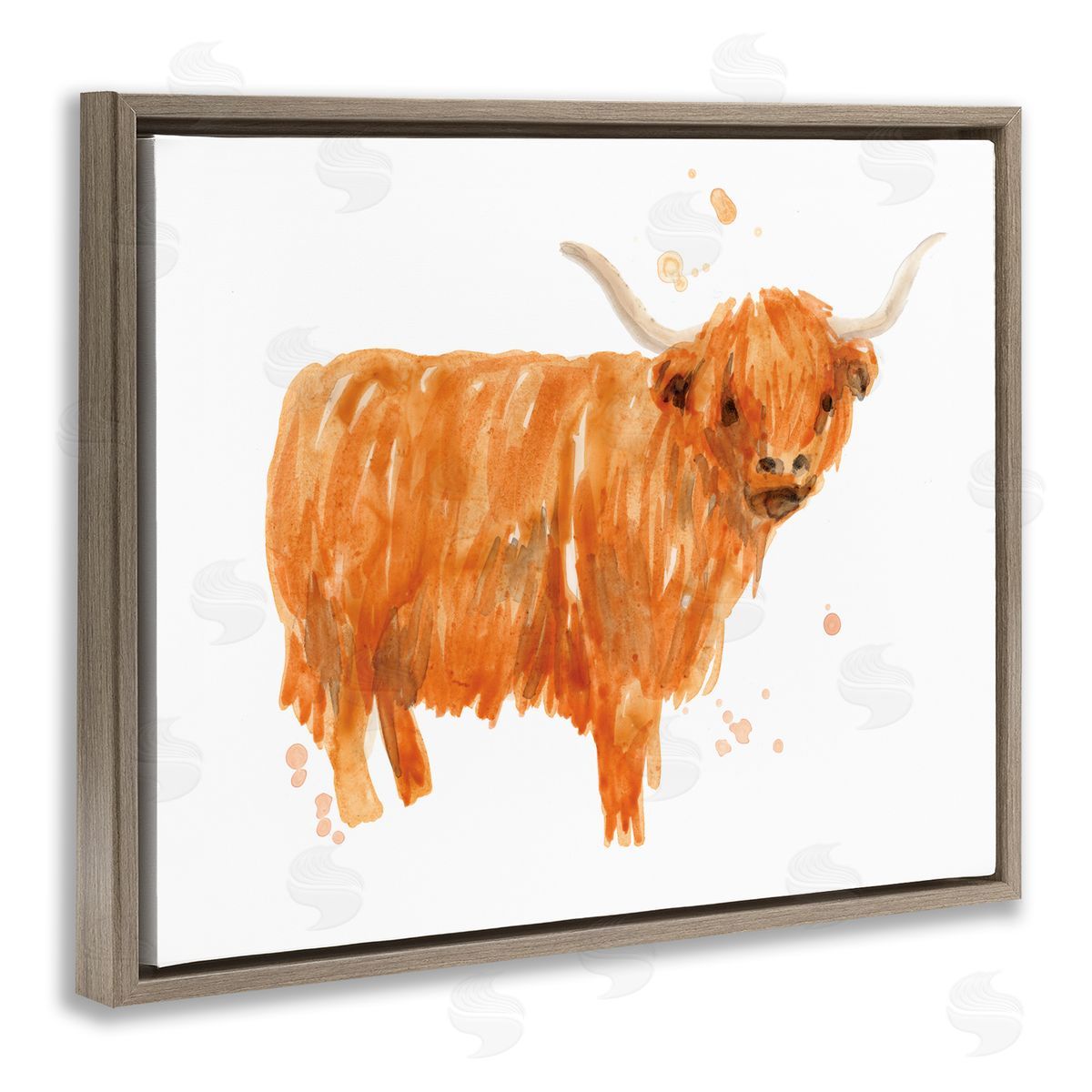 June Erica Vess Highland Cattle Whimsical Orange Farm Animal Yak
