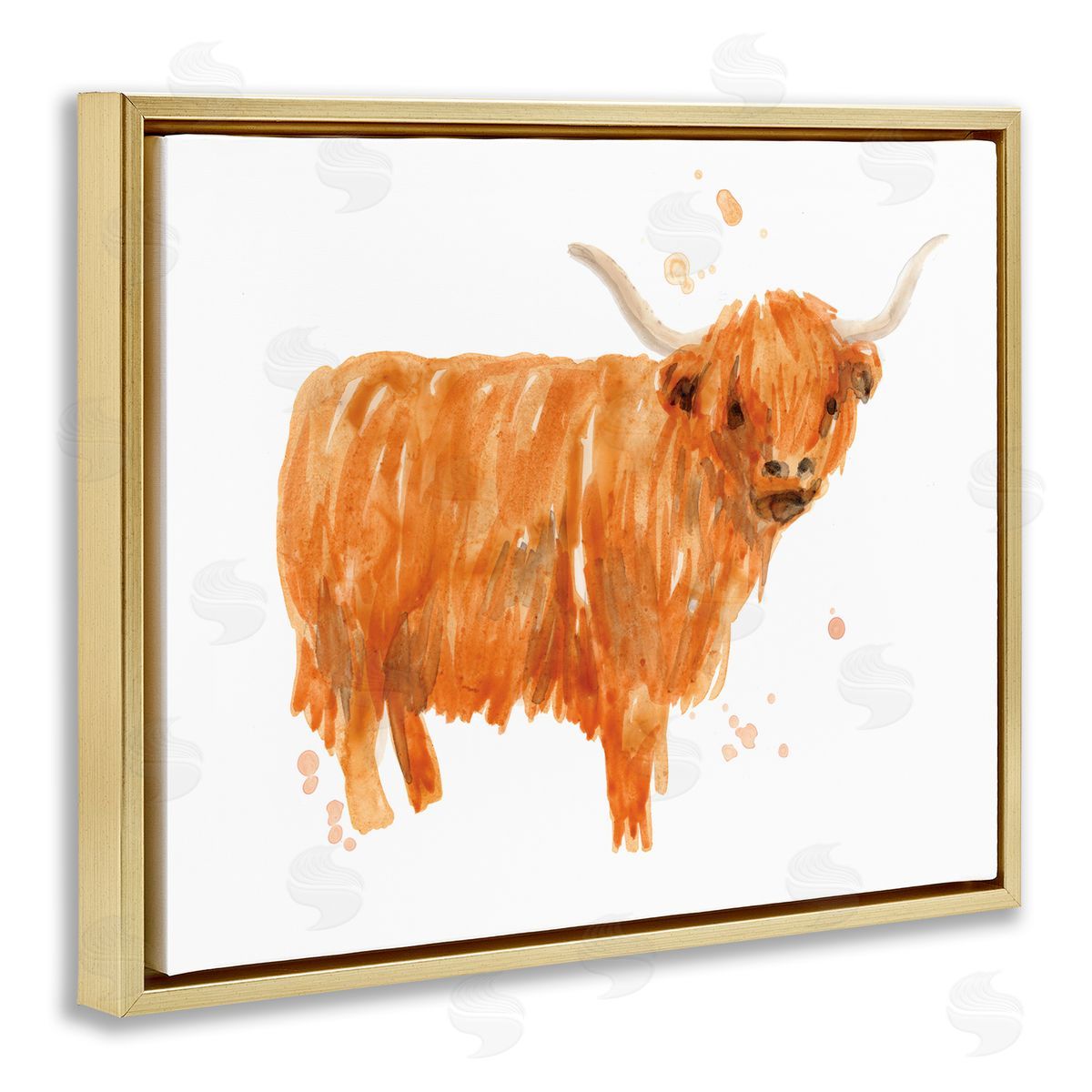 June Erica Vess Highland Cattle Whimsical Orange Farm Animal Yak