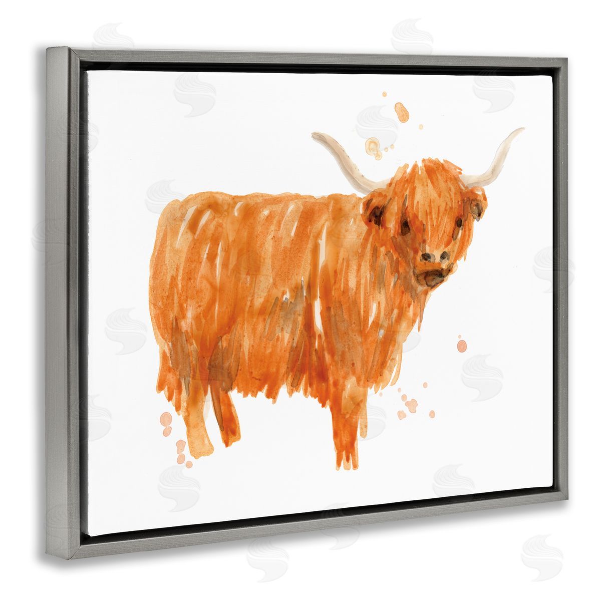 June Erica Vess Highland Cattle Whimsical Orange Farm Animal Yak
