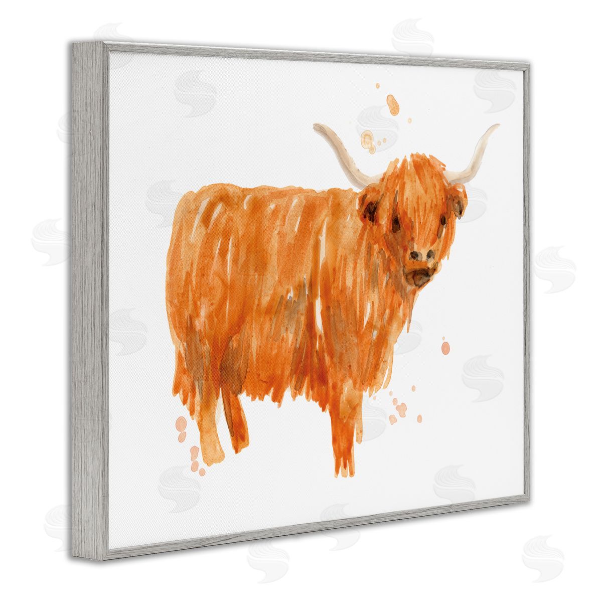 June Erica Vess Highland Cattle Whimsical Orange Farm Animal Yak
