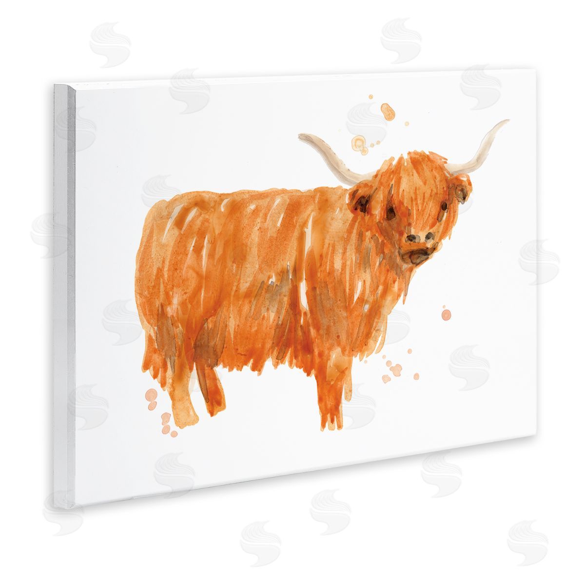 June Erica Vess Highland Cattle Whimsical Orange Farm Animal Yak