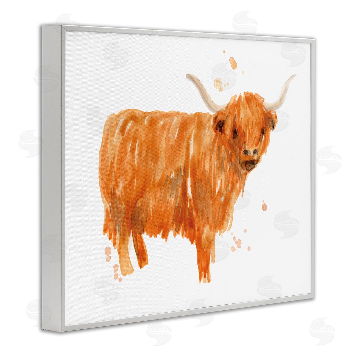 June Erica Vess Highland Cattle Whimsical Orange Farm Animal Yak