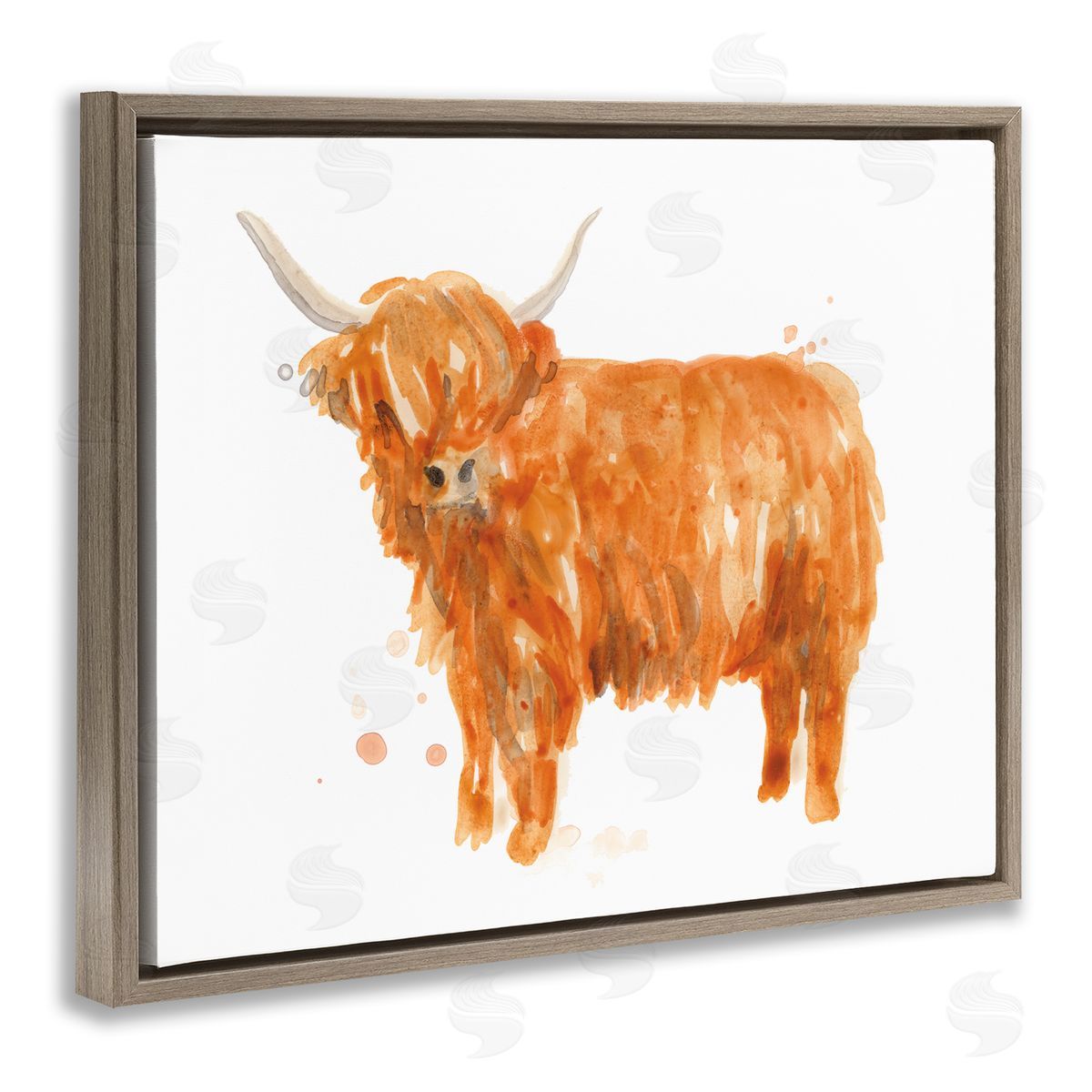 June Erica Vess Shaggy Country Cattle Orange Yak Soft Tones