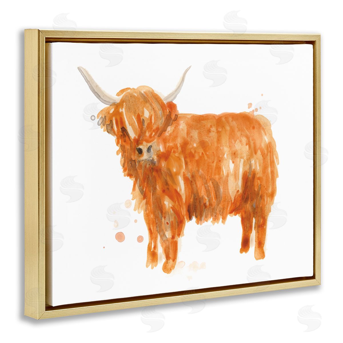 June Erica Vess Shaggy Country Cattle Orange Yak Soft Tones