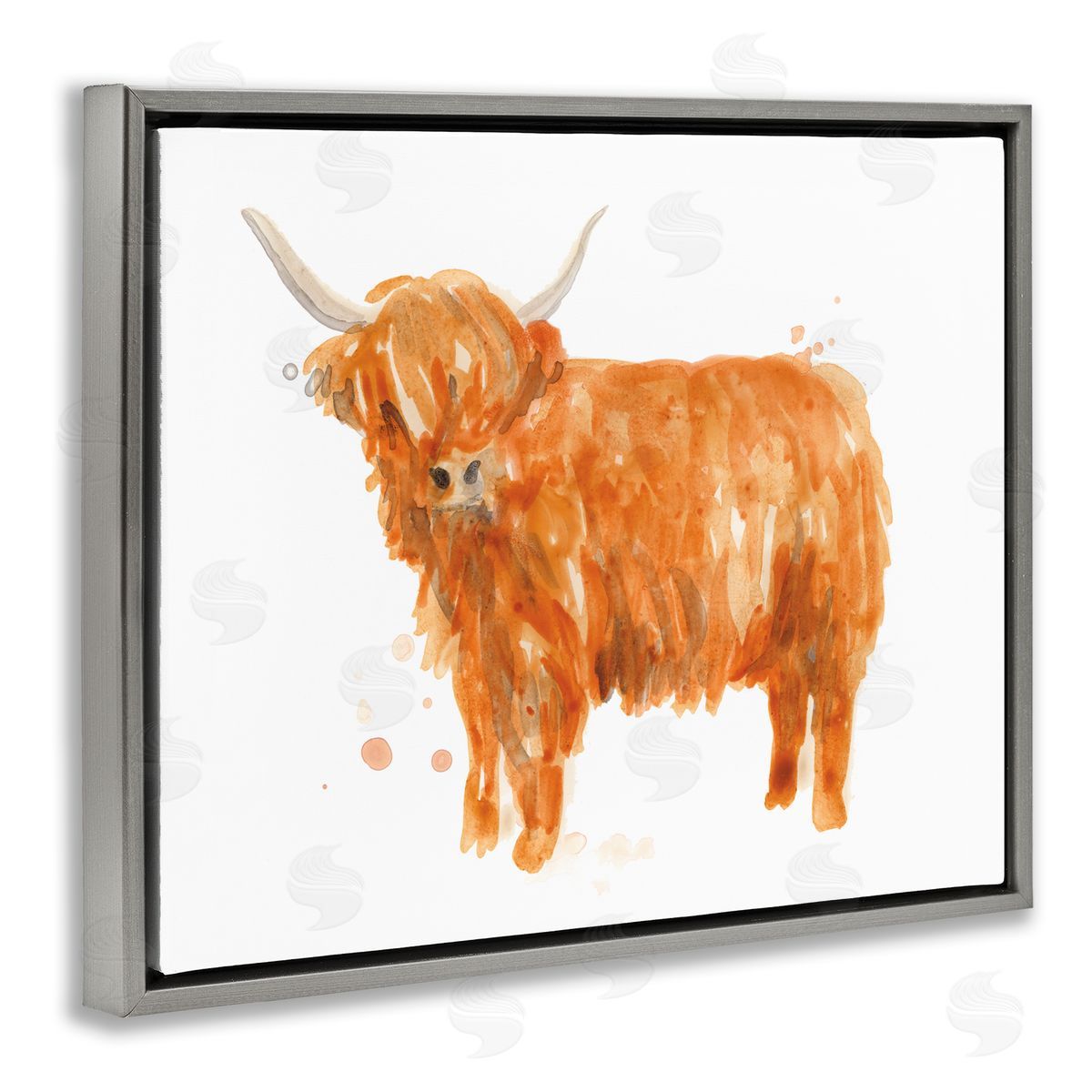 June Erica Vess Shaggy Country Cattle Orange Yak Soft Tones