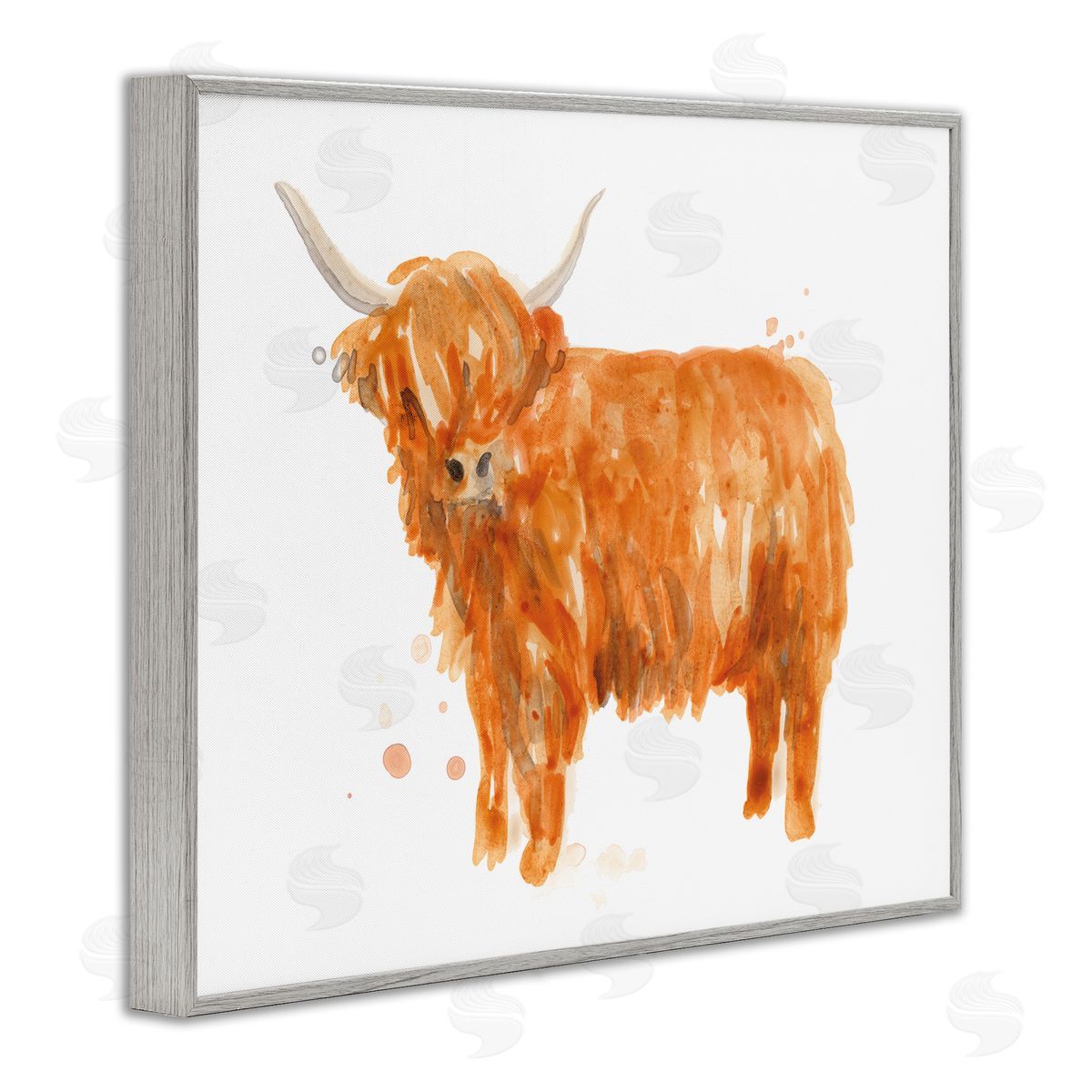 June Erica Vess Shaggy Country Cattle Orange Yak Soft Tones