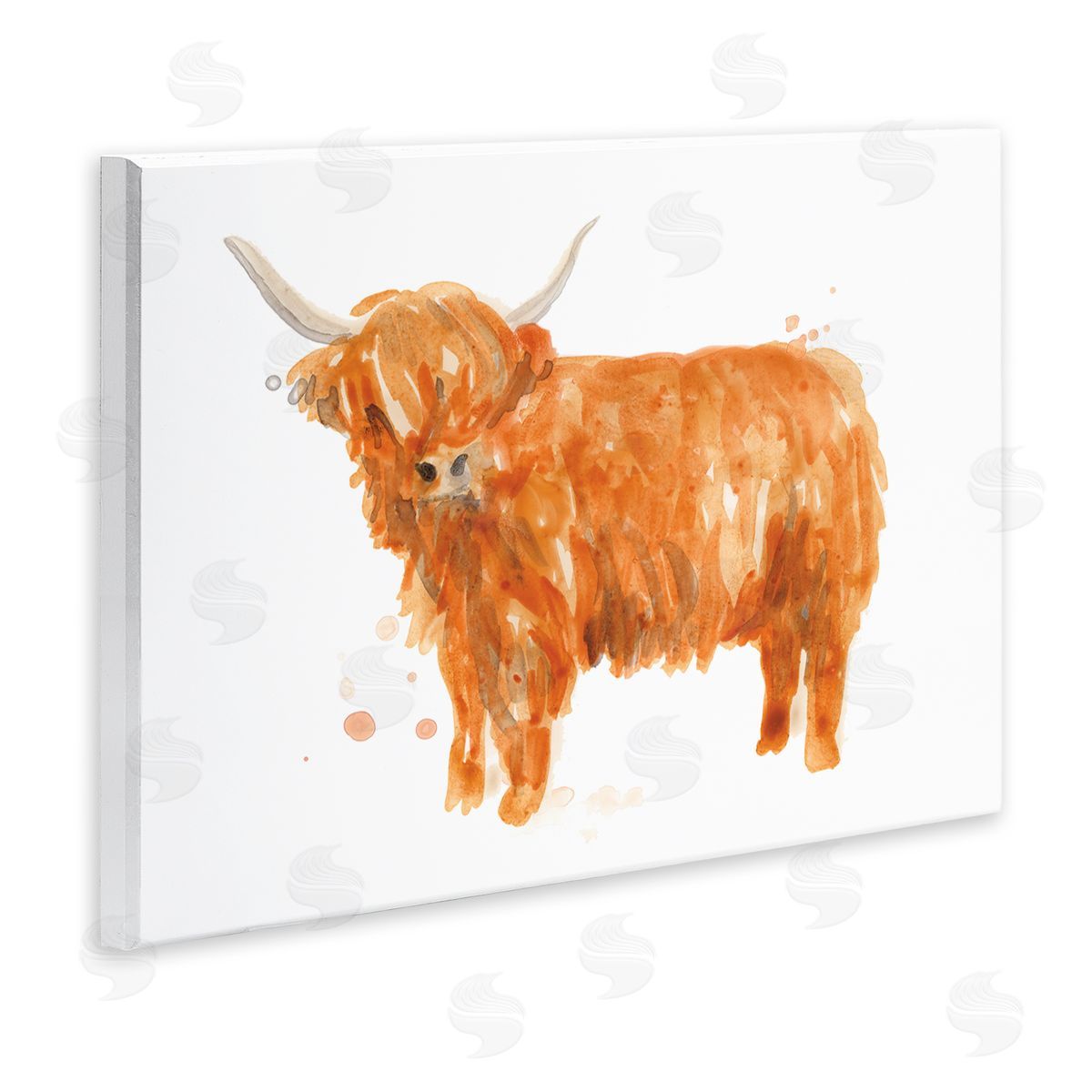June Erica Vess Shaggy Country Cattle Orange Yak Soft Tones