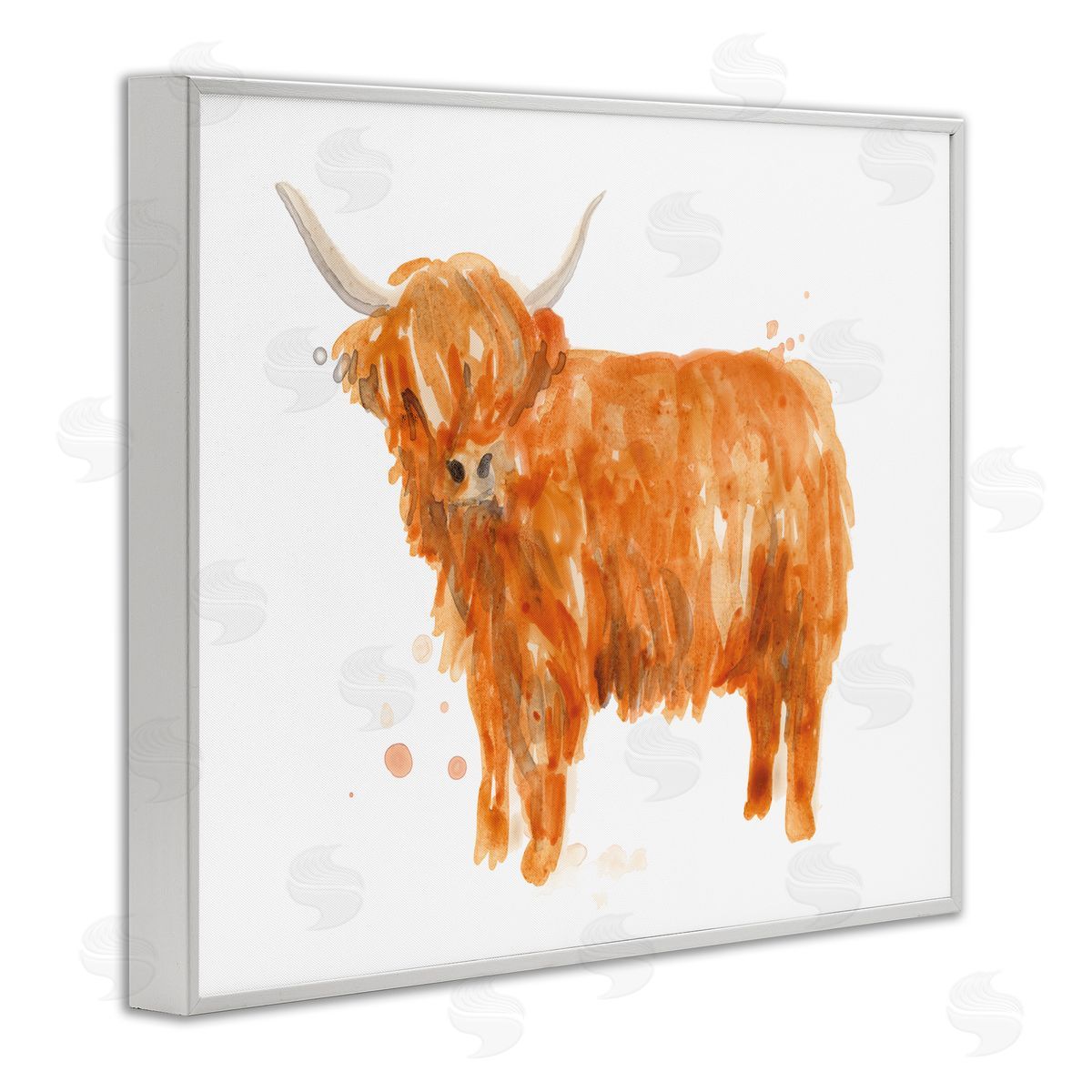 June Erica Vess Shaggy Country Cattle Orange Yak Soft Tones