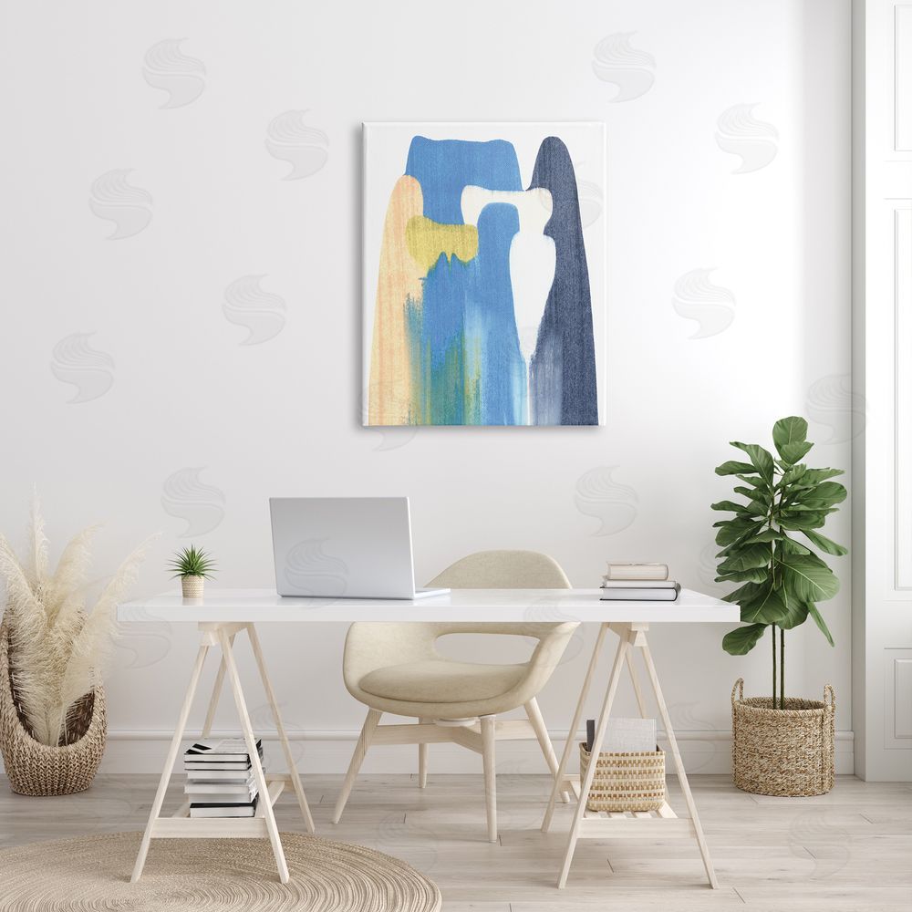 Emma Caroline Abstract Colorful Landslide Blue Beige Falling Movement