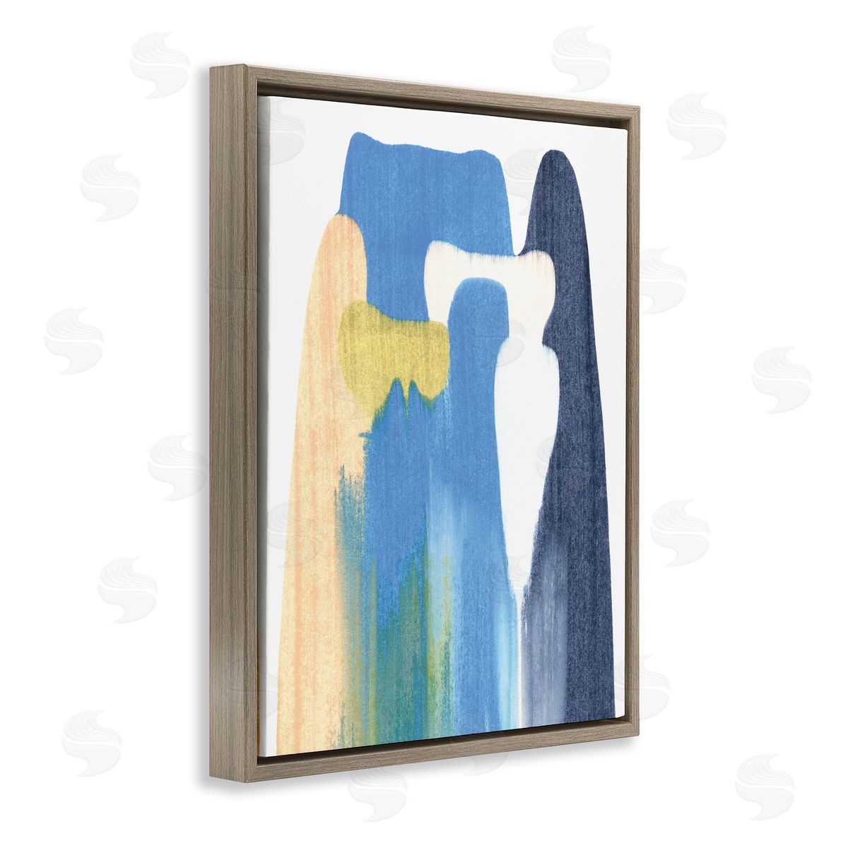 Emma Caroline Abstract Colorful Landslide Blue Beige Falling Movement