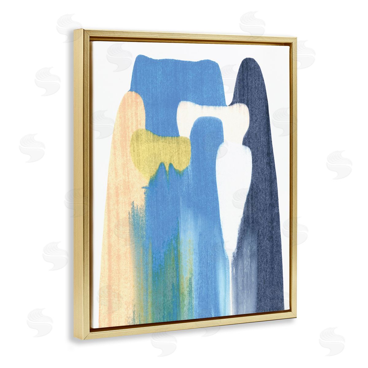 Emma Caroline Abstract Colorful Landslide Blue Beige Falling Movement