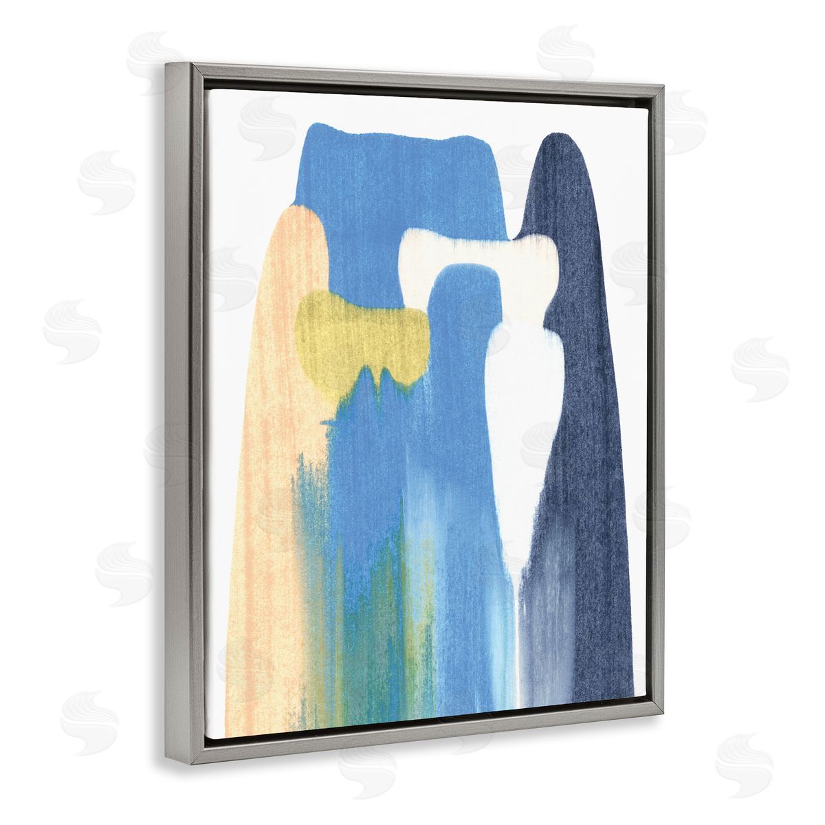 Emma Caroline Abstract Colorful Landslide Blue Beige Falling Movement