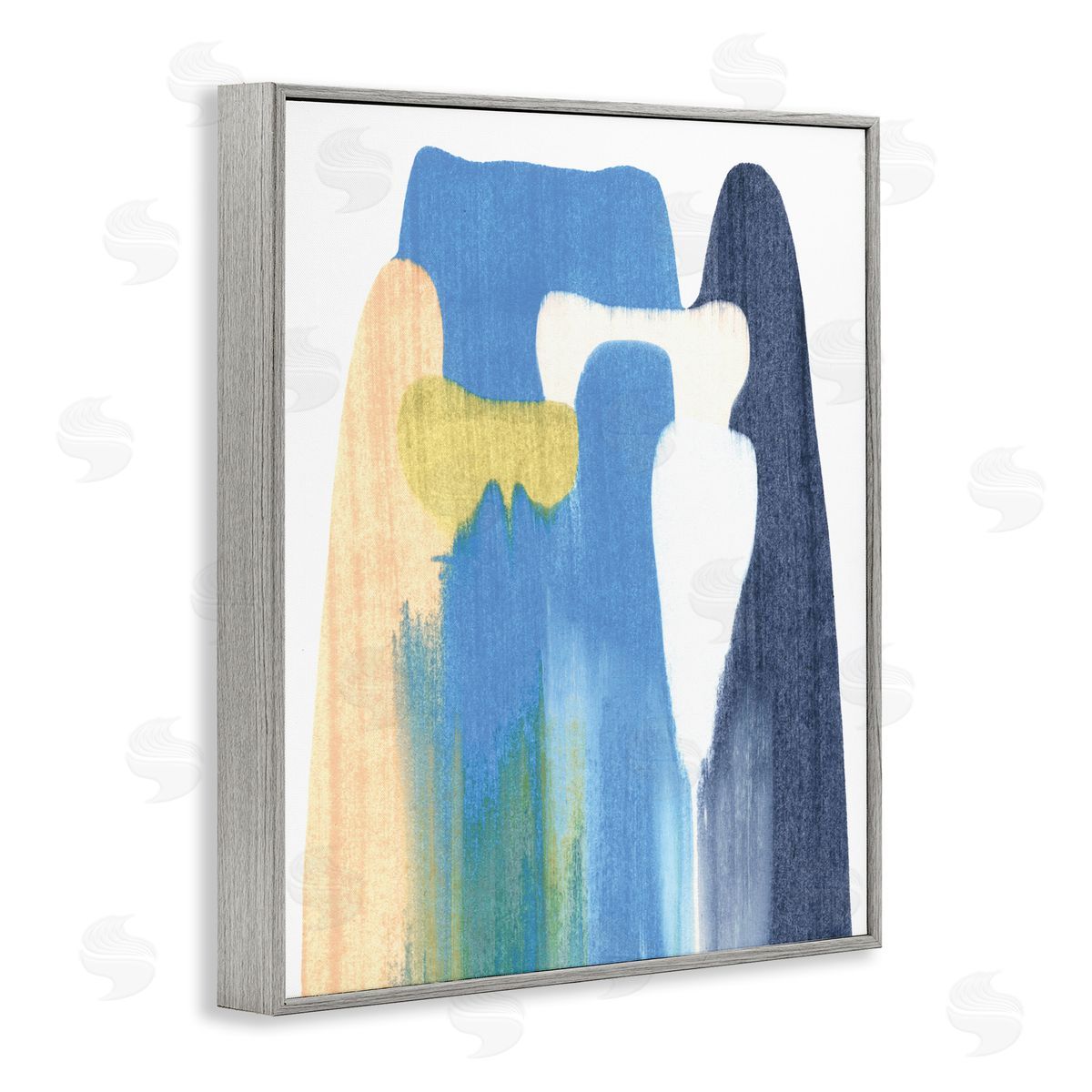 Emma Caroline Abstract Colorful Landslide Blue Beige Falling Movement