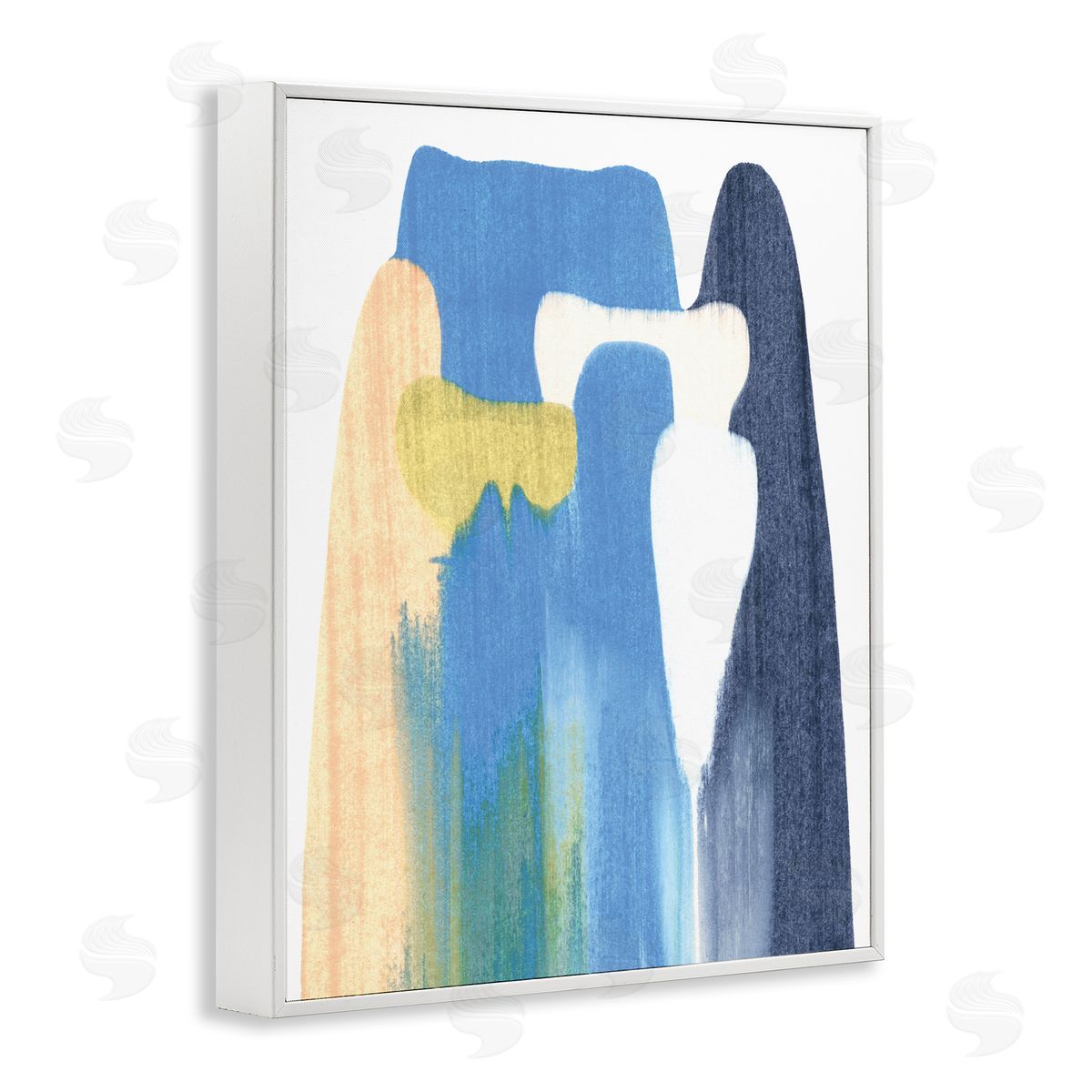 Emma Caroline Abstract Colorful Landslide Blue Beige Falling Movement