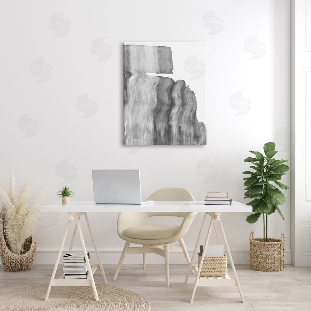 Emma Caroline Static Grey Abstraction Ombre Tone Over White