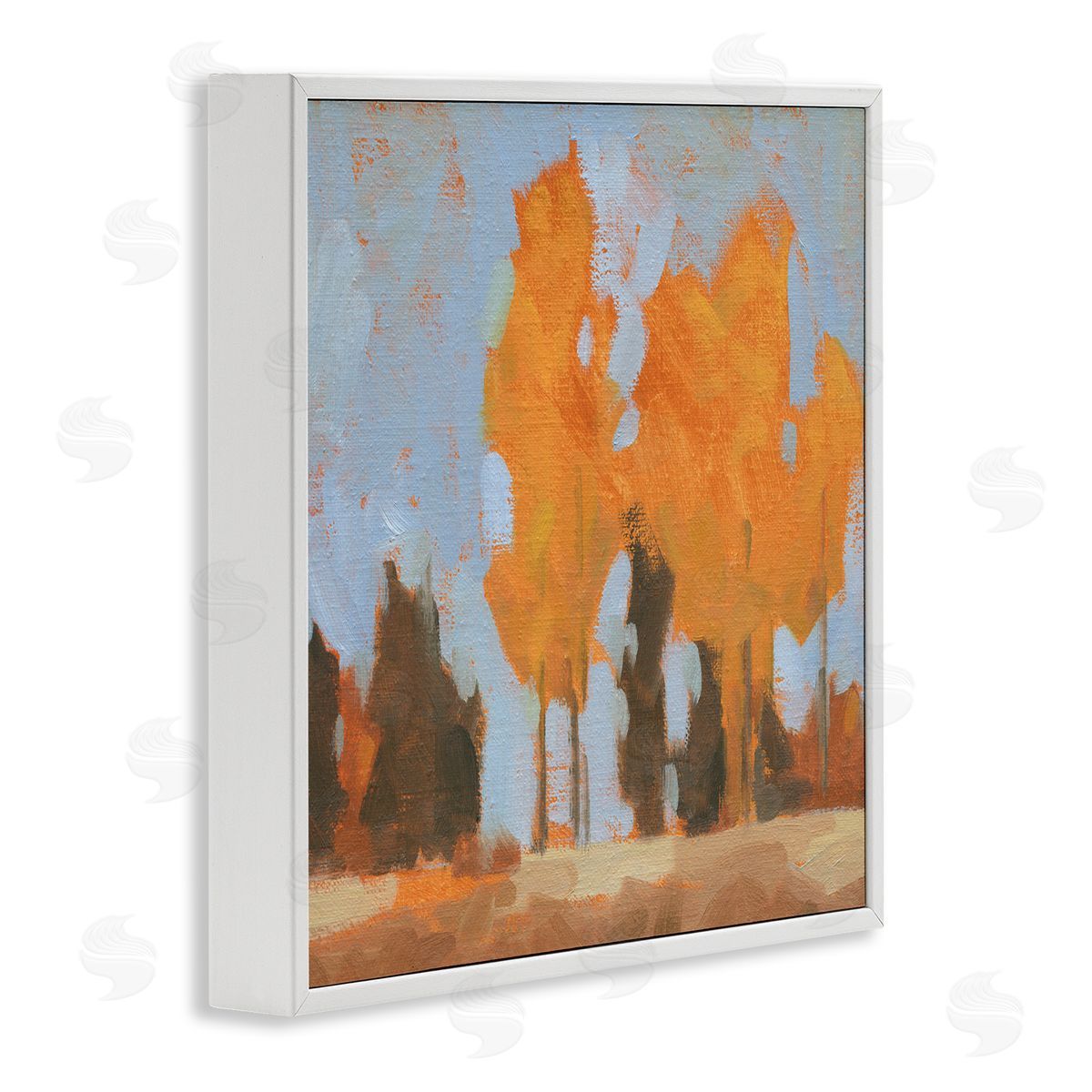 Jacob Green Brilliant Orange Leaves Golden Season Trees Abstract Landscape White Framed Glicee Wall Art Print