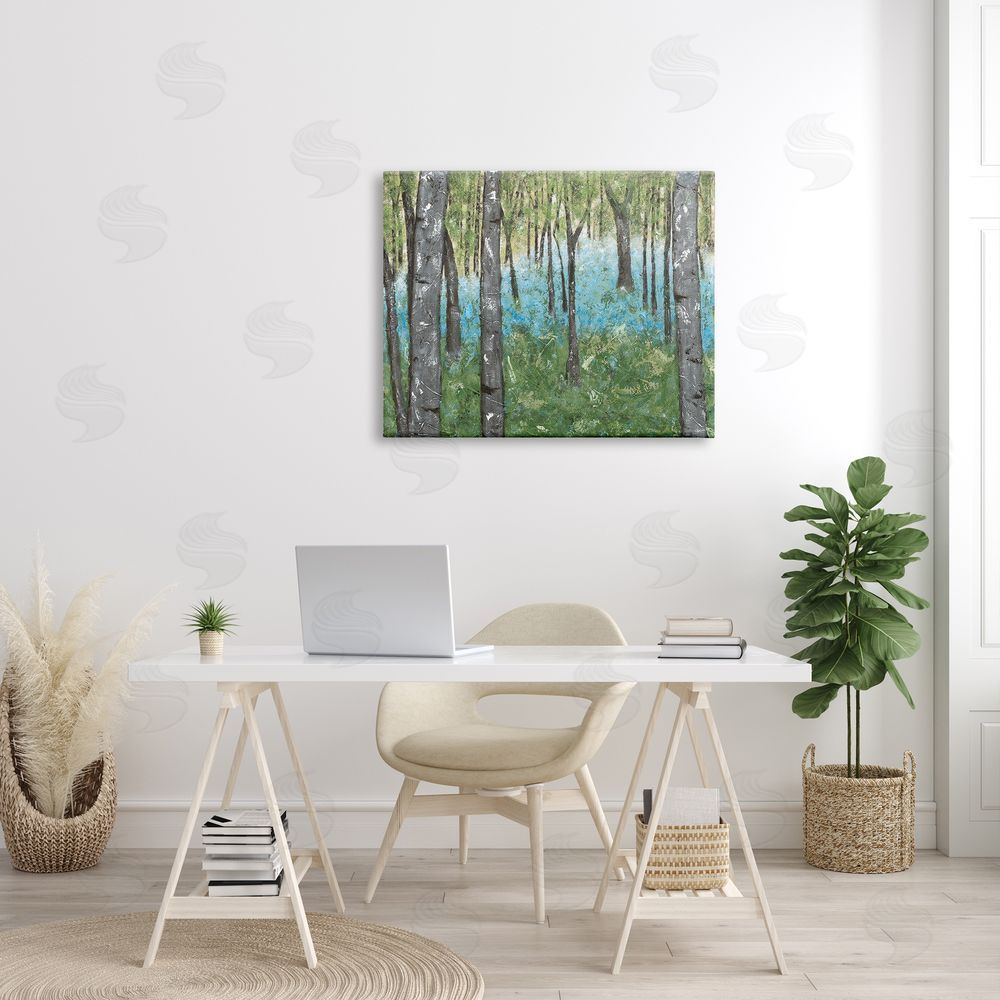 Jade Reynolds Mystic Tree Forest Blue Hazy Waters Charming Rustic