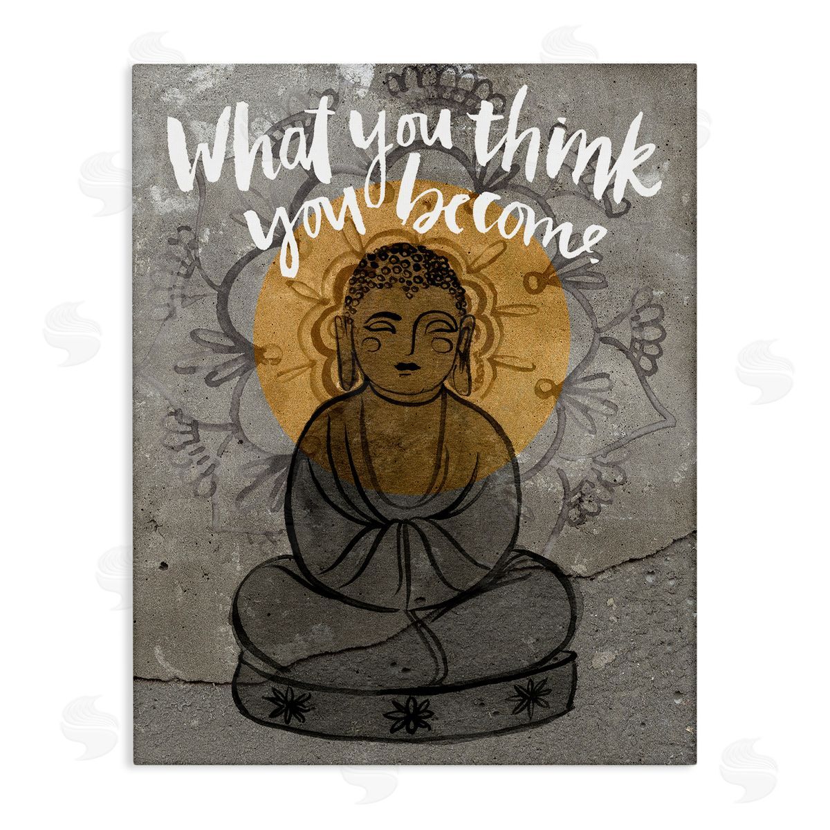 Jennifer Paxton Parker What You Think You Become Phrase Floral Pattern Buddha