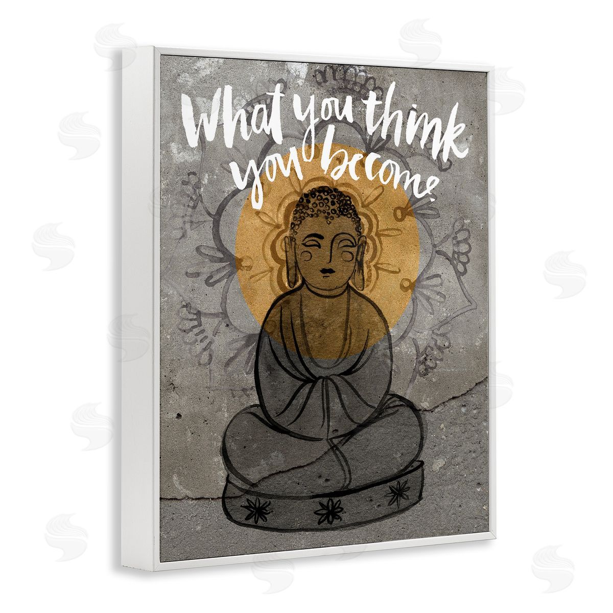 Jennifer Paxton Parker What You Think You Become Phrase Floral Pattern Buddha