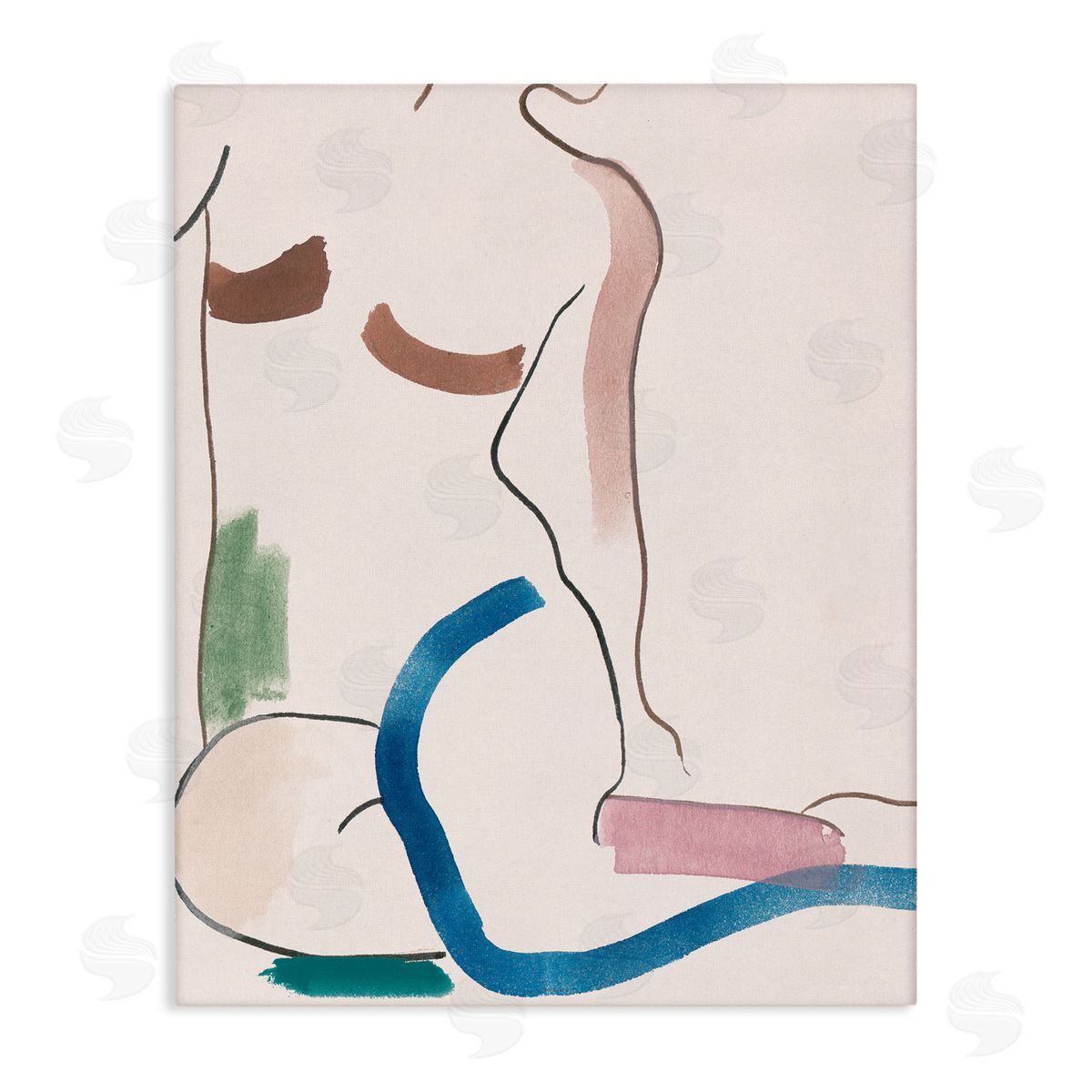 Melissa Wang Abstract Seated Female Figure Playful Thick Lines