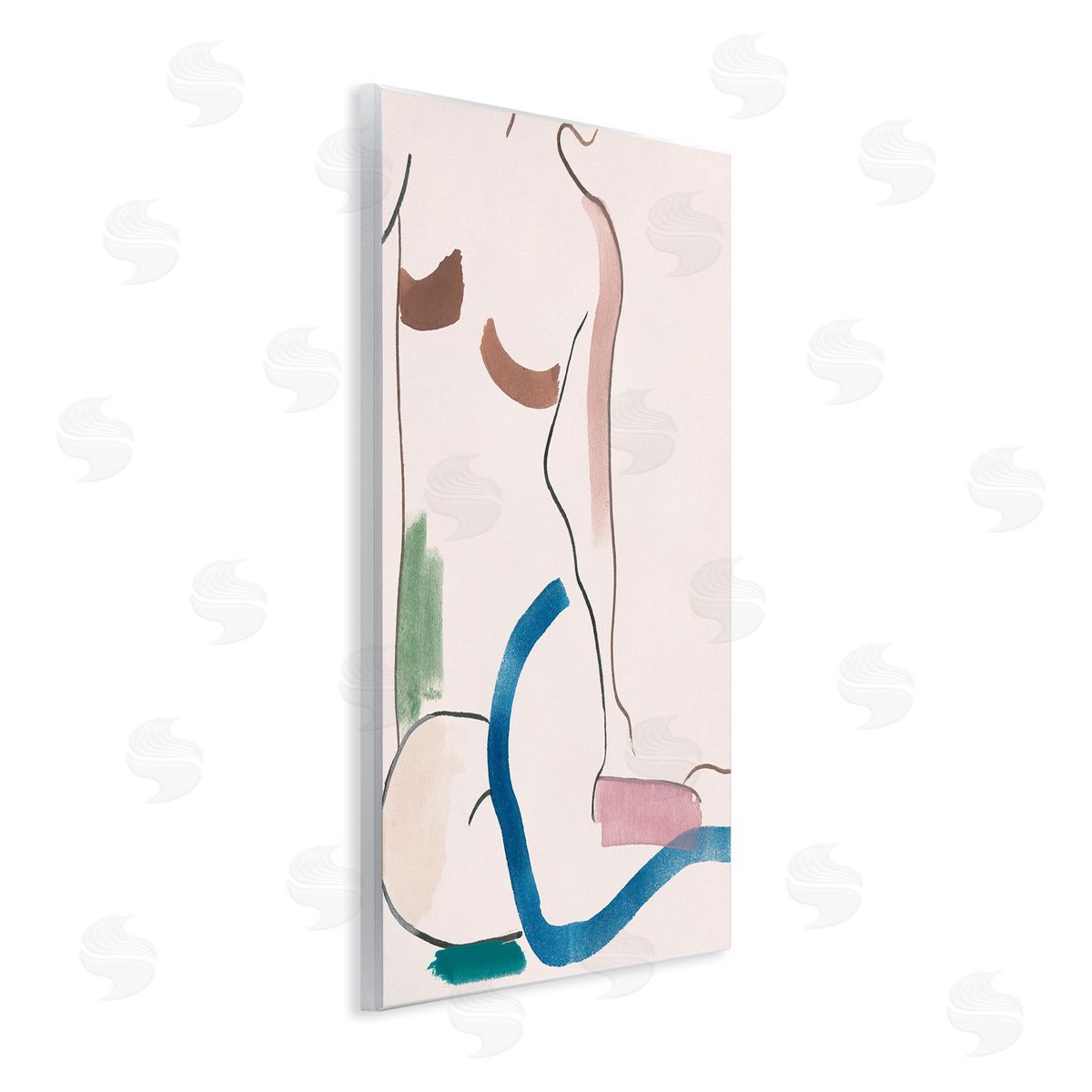 Melissa Wang Abstract Seated Female Figure Playful Thick Lines