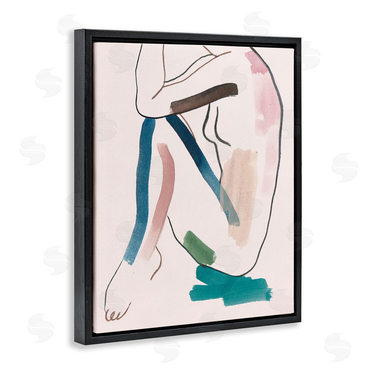 Melissa Wang Conceptual Crouched Female Figure Resting Bold Lines