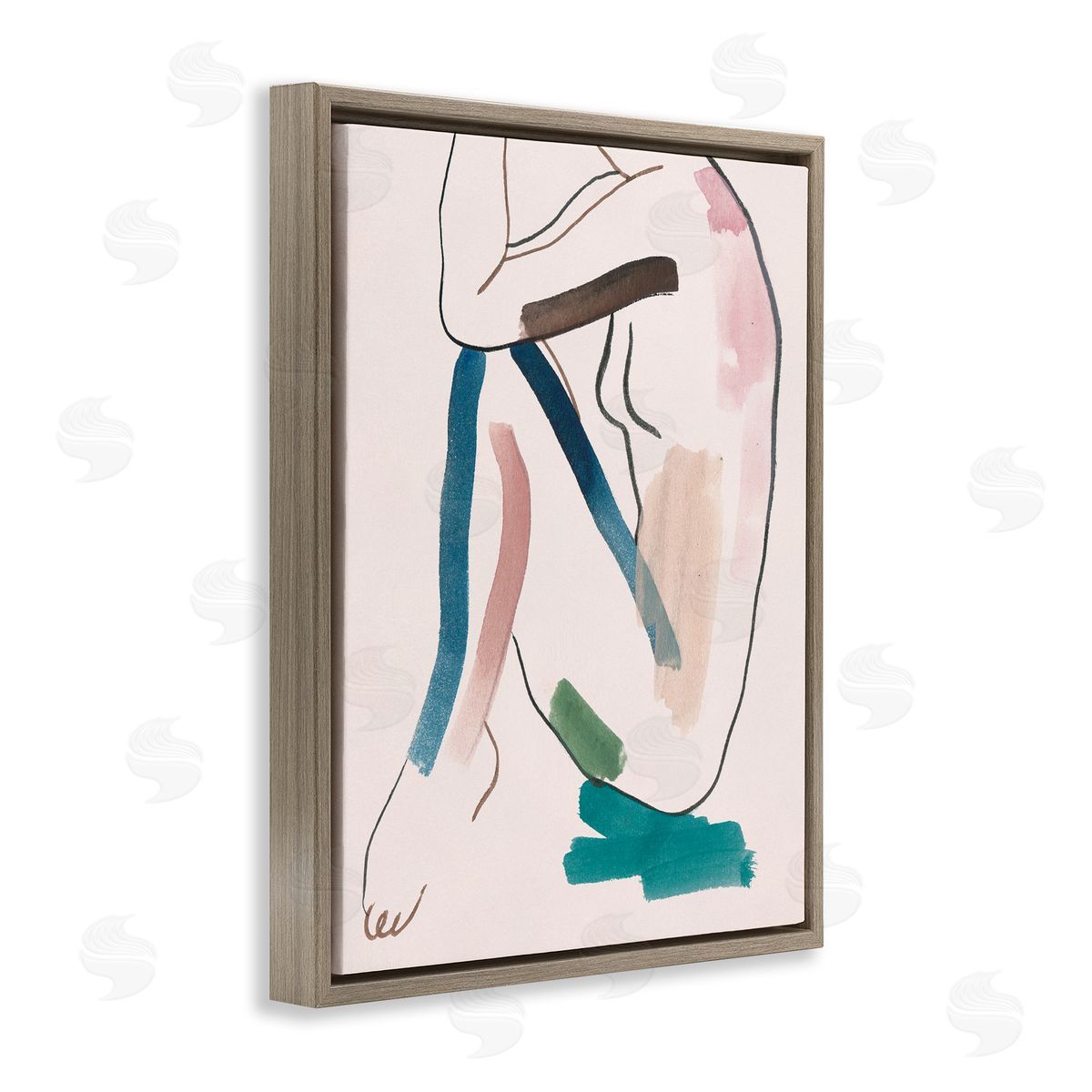 Melissa Wang Conceptual Crouched Female Figure Resting Bold Lines