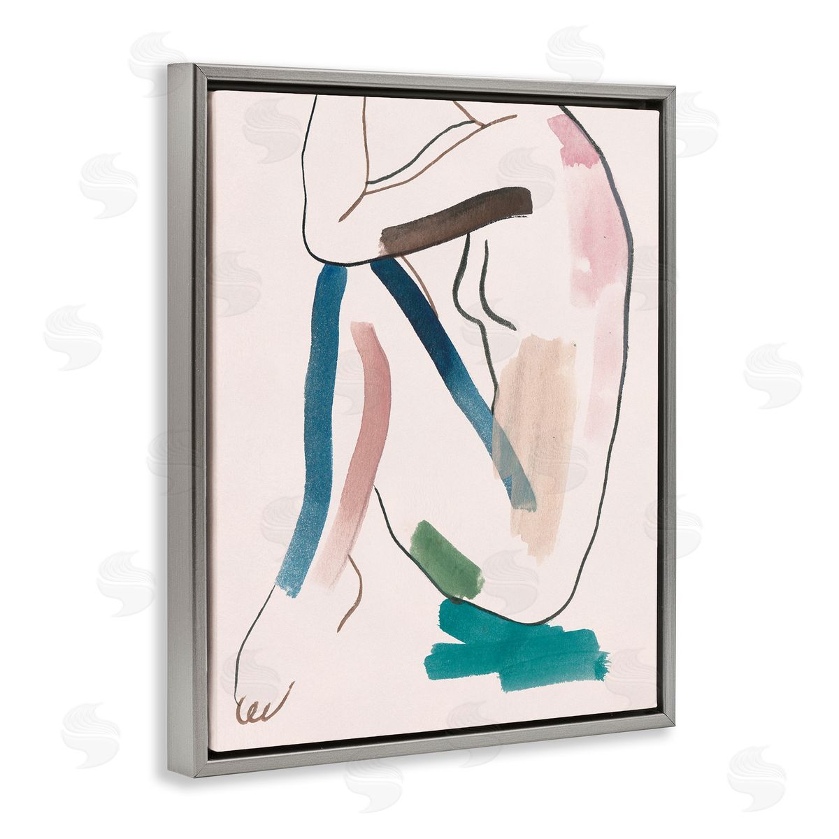 Melissa Wang Conceptual Crouched Female Figure Resting Bold Lines