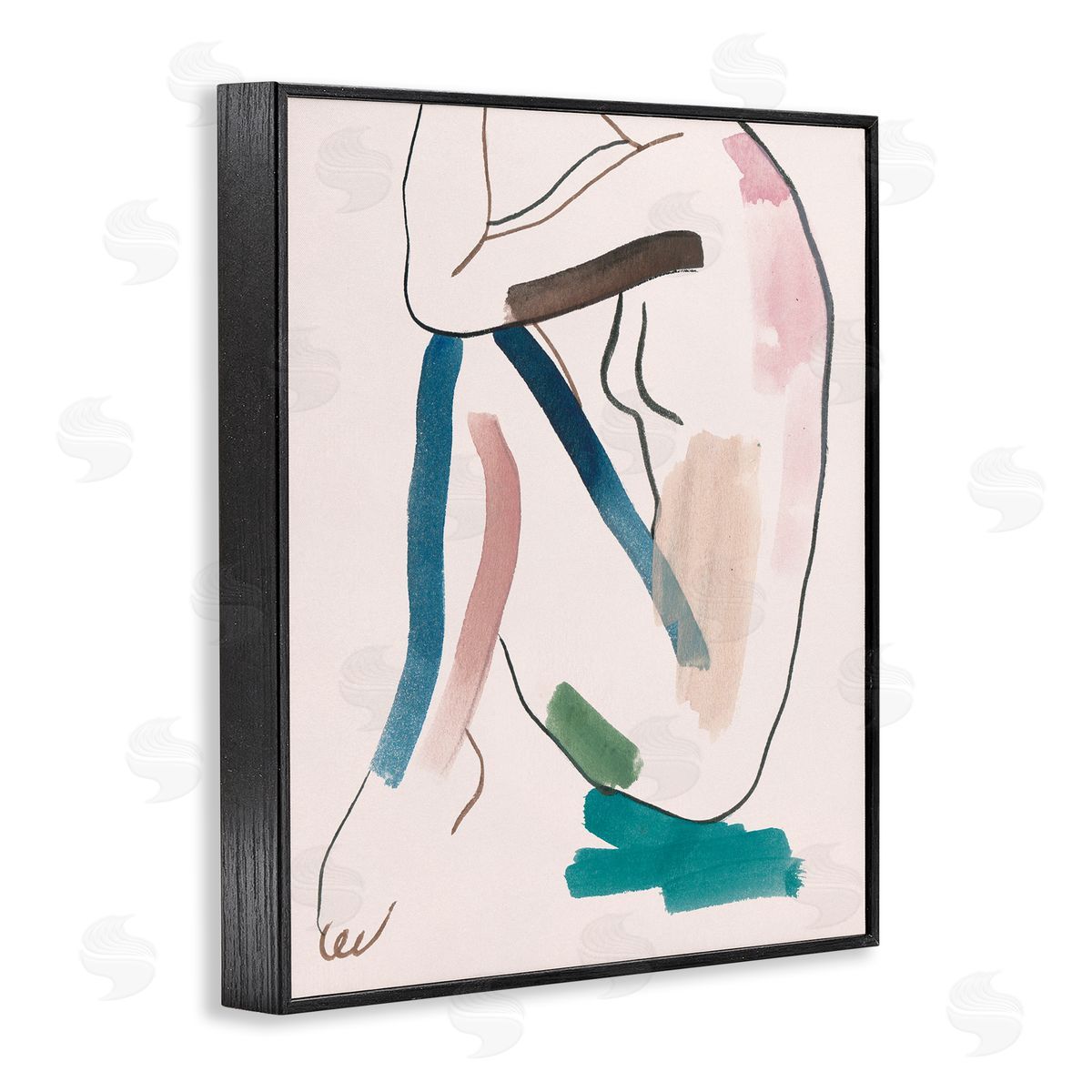 Melissa Wang Conceptual Crouched Female Figure Resting Bold Lines