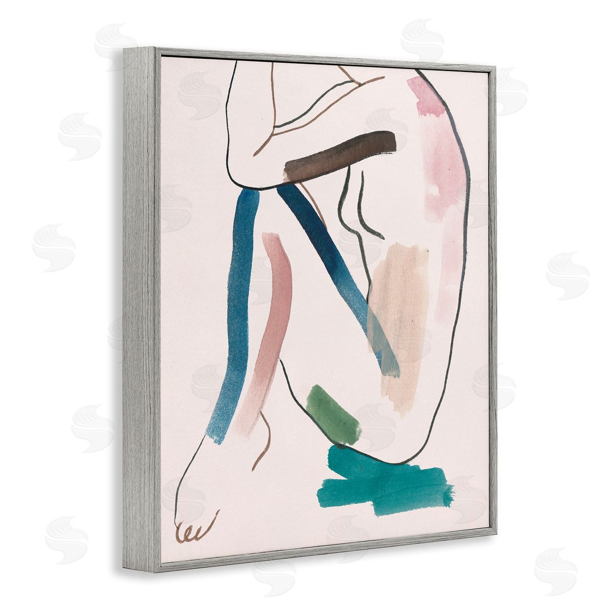 Melissa Wang Conceptual Crouched Female Figure Resting Bold Lines