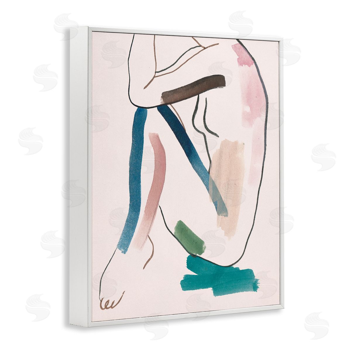 Melissa Wang Conceptual Crouched Female Figure Resting Bold Lines