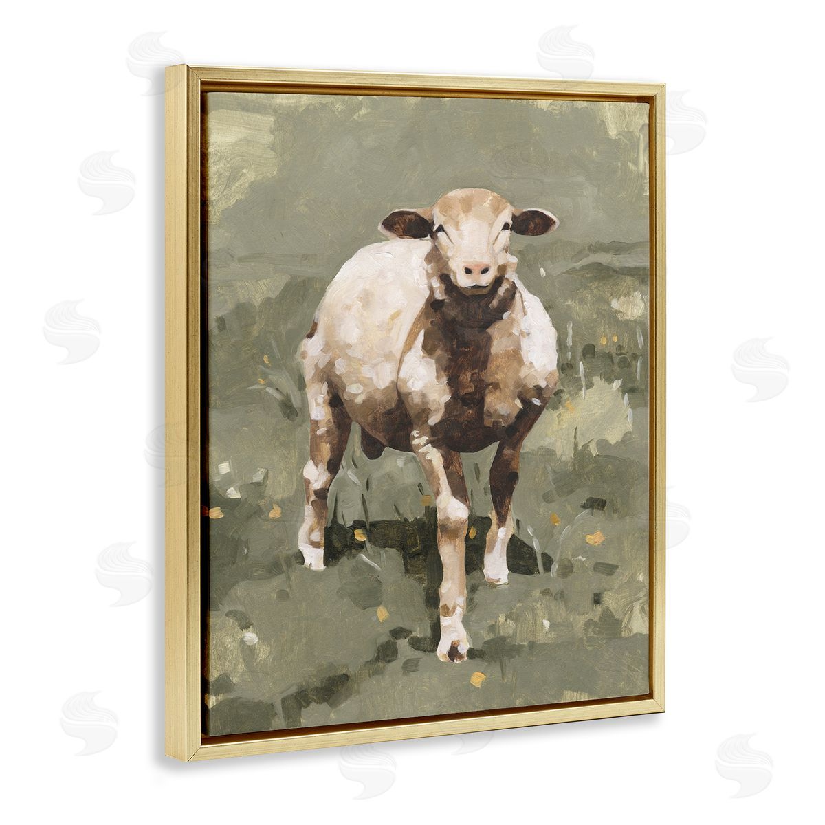 Emma Caroline Smiling Spring Sheep Green Dandelion Farm Field