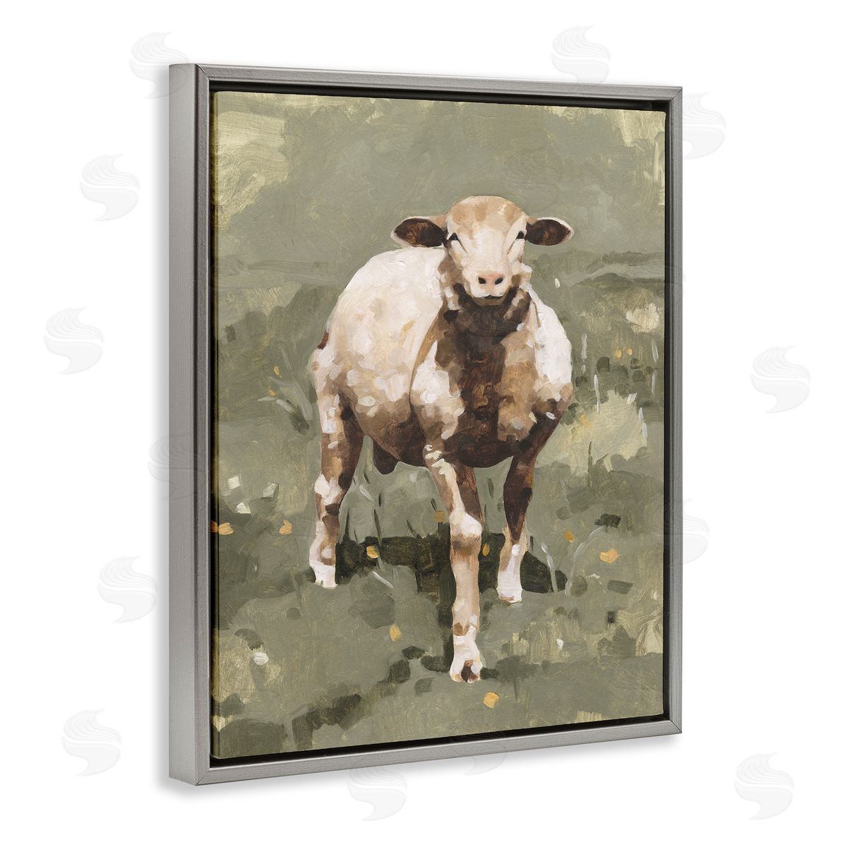 Emma Caroline Smiling Spring Sheep Green Dandelion Farm Field