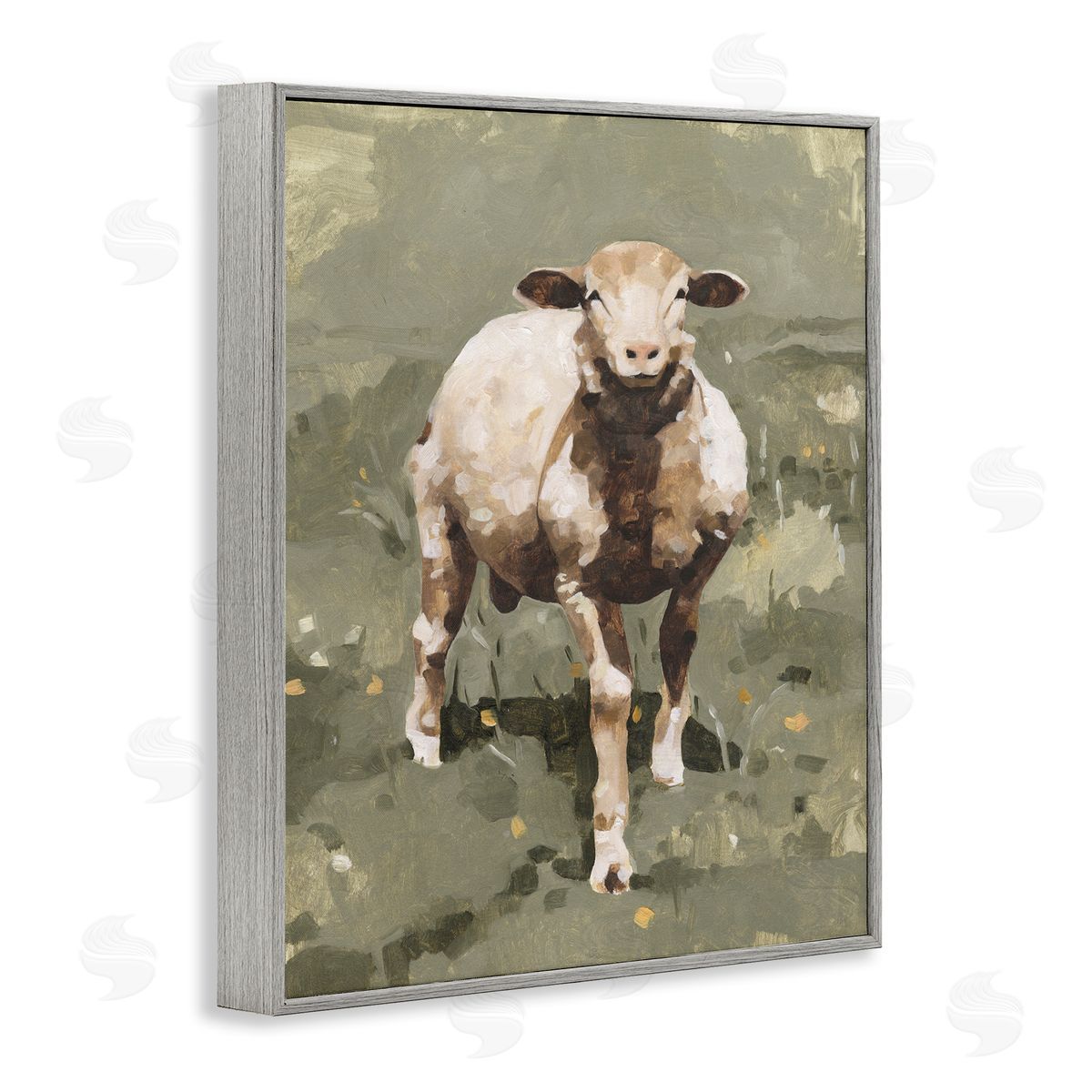 Emma Caroline Smiling Spring Sheep Green Dandelion Farm Field