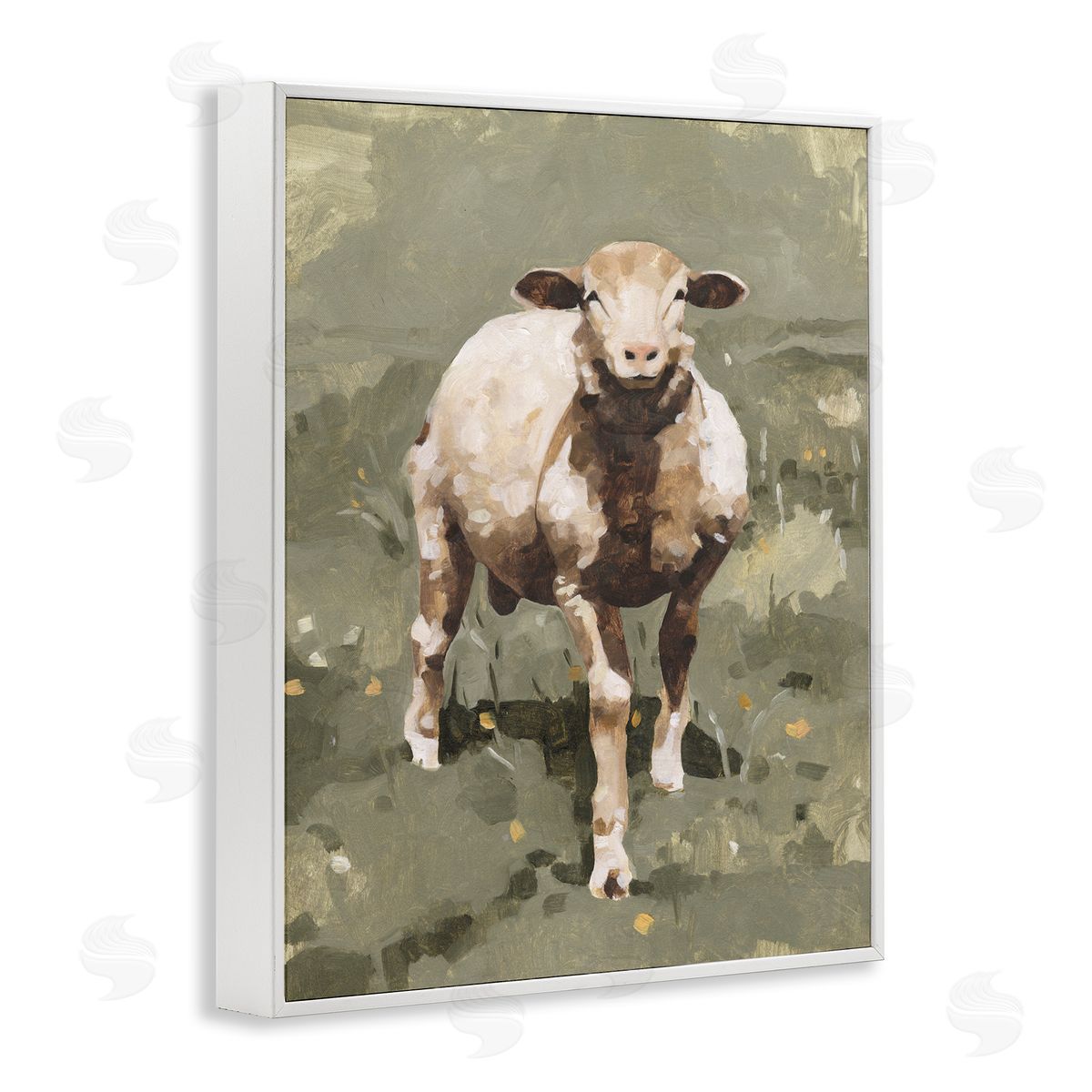 Emma Caroline Smiling Spring Sheep Green Dandelion Farm Field