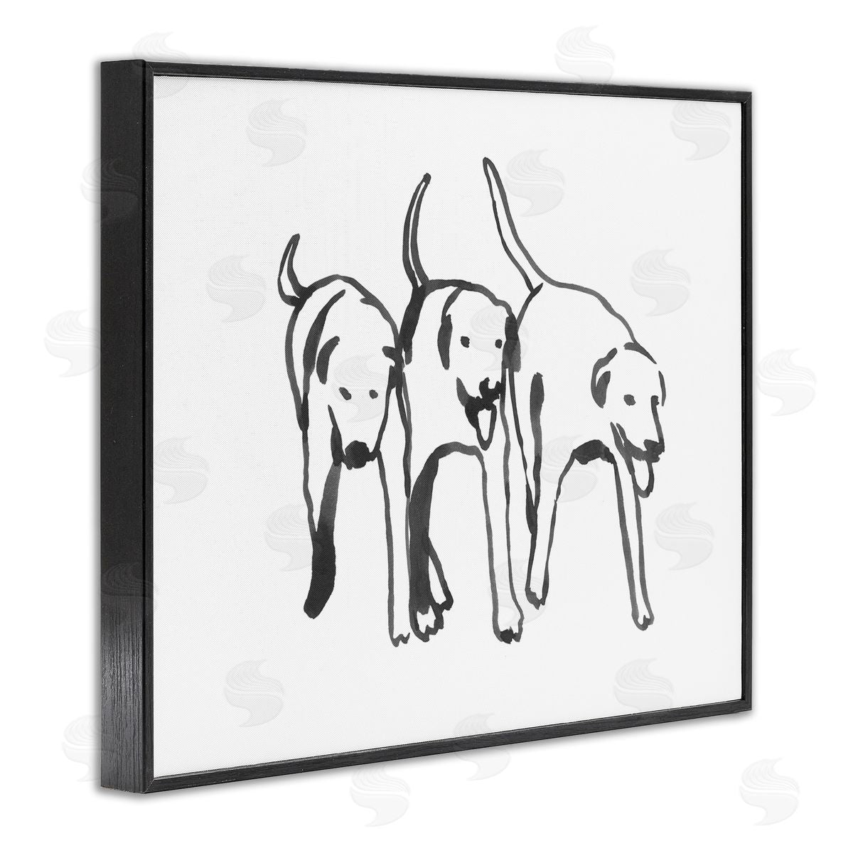 Emma Caroline Dog Trio Outline Minimal Black White Pets