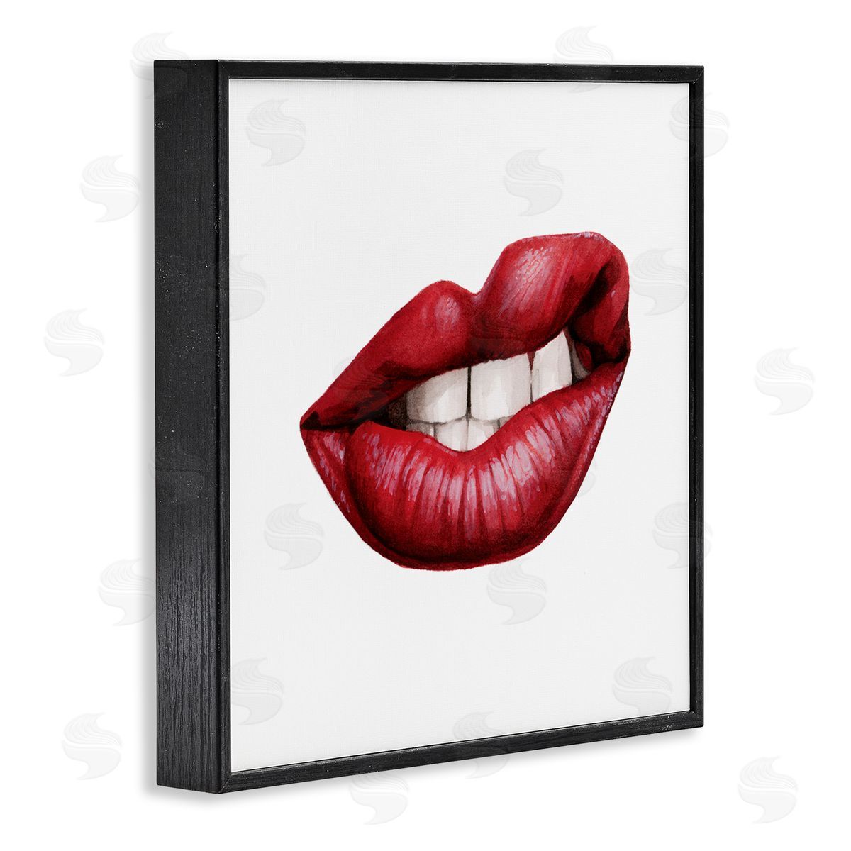 Grace Popp Sneering Lips Bold Emotion Red Lipstick Teeth Black Framed Glicee Wall Art Print