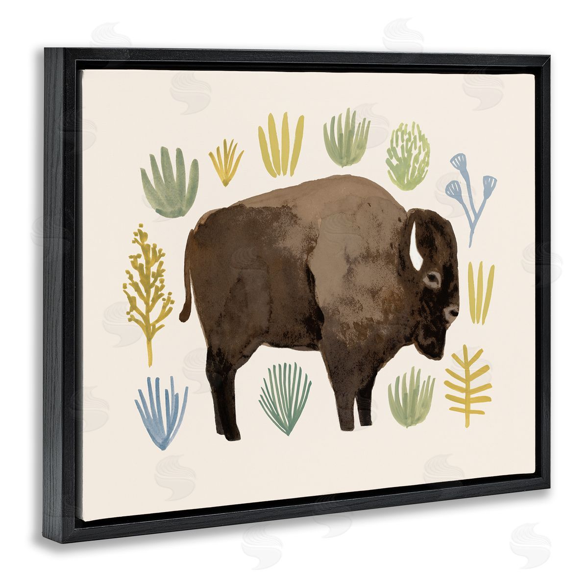 Victoria Barnes Terracotta Green Yellow Plants Brown Horned Buffalo