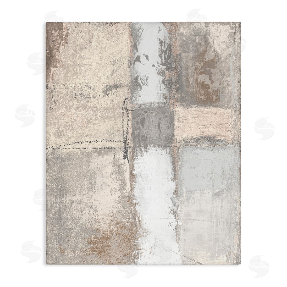 Michael Marcon Abstract Geometric Block Shapes Muddy Beige Tones