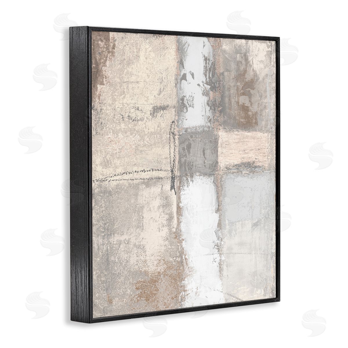 Michael Marcon Abstract Geometric Block Shapes Muddy Beige Tones