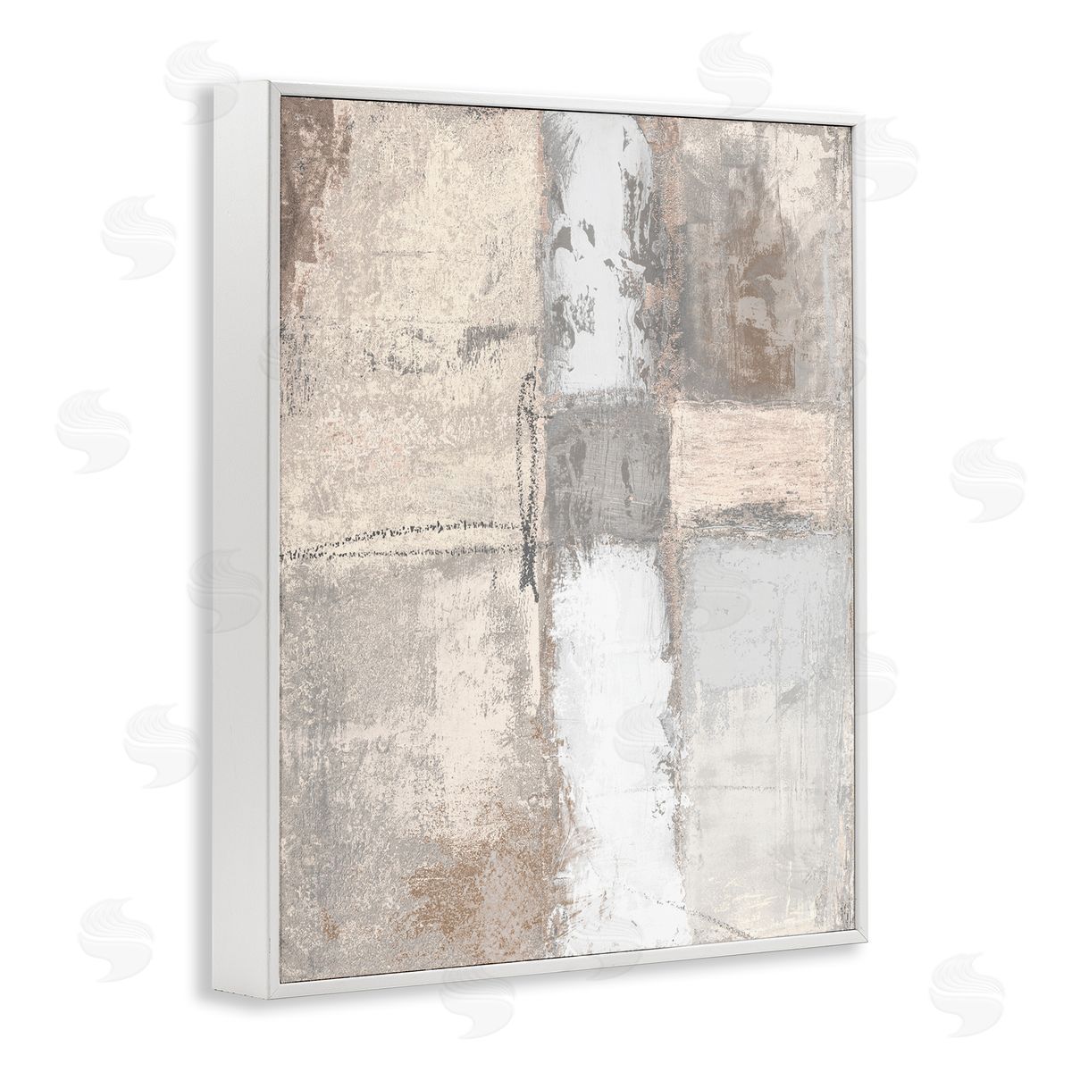 Michael Marcon Abstract Geometric Block Shapes Muddy Beige Tones