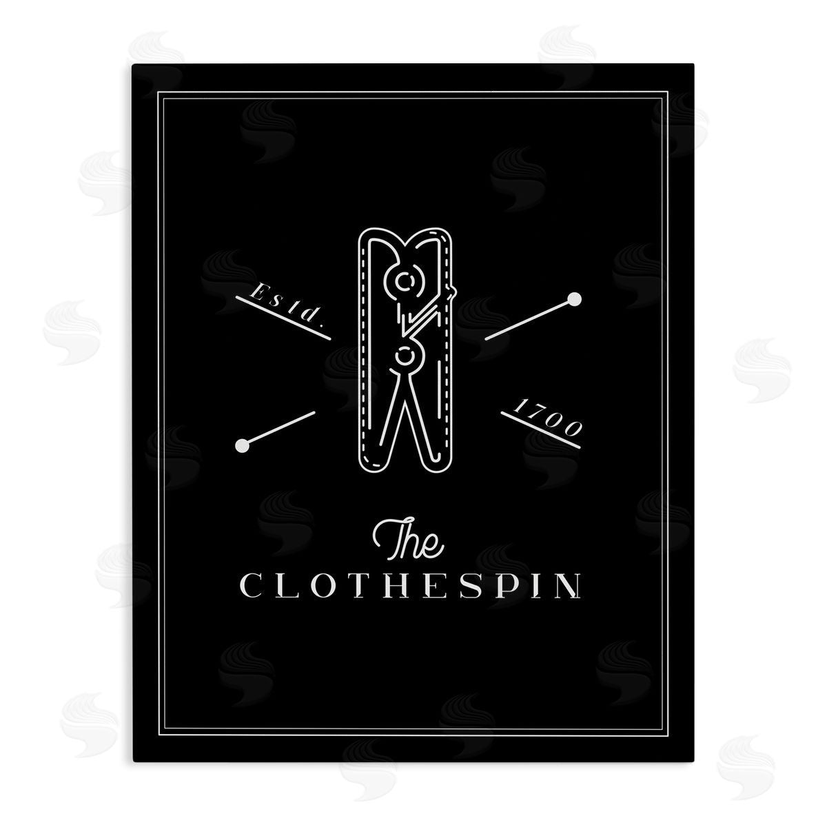 Andrea Jasid Grassi The Clothespin Minimal Black White Laundry Room Phrase