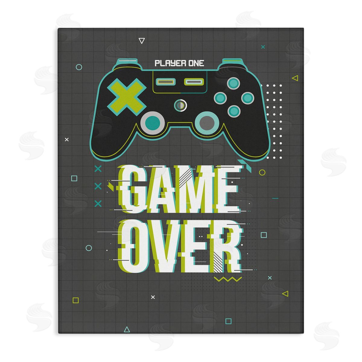 Angela Nickeas Game Over Phrase Video Game Controller Geometric Pattern