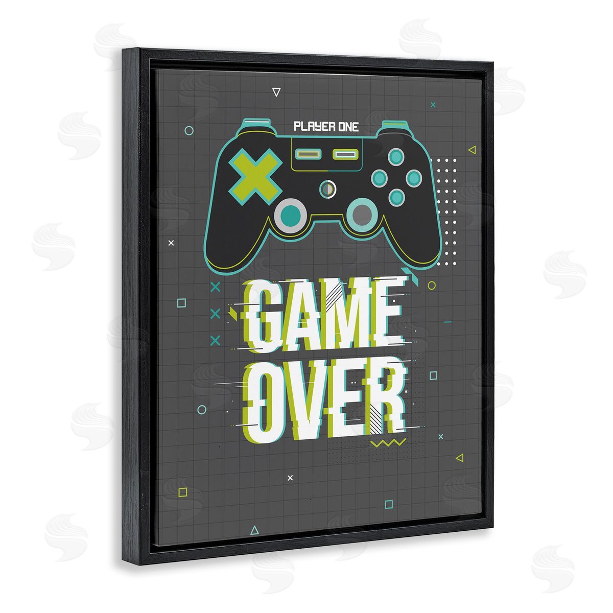 Angela Nickeas Game Over Phrase Video Game Controller Geometric Pattern