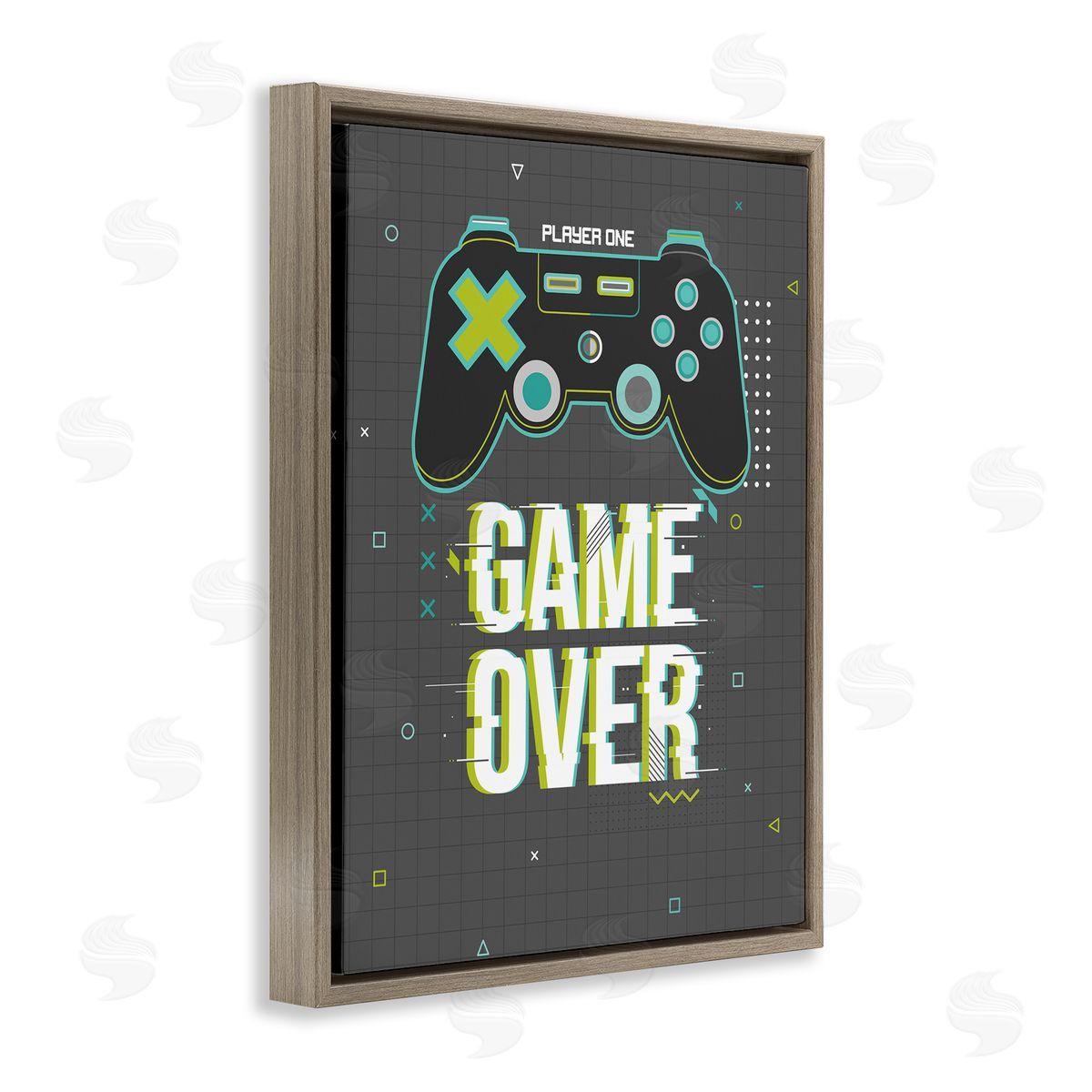 Angela Nickeas Game Over Phrase Video Game Controller Geometric Pattern