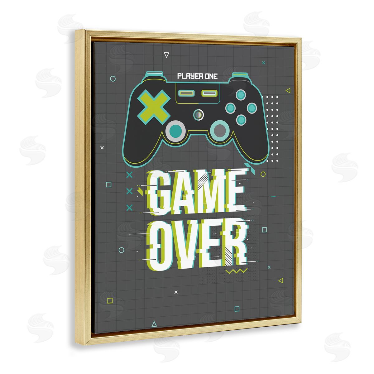 Angela Nickeas Game Over Phrase Video Game Controller Geometric Pattern