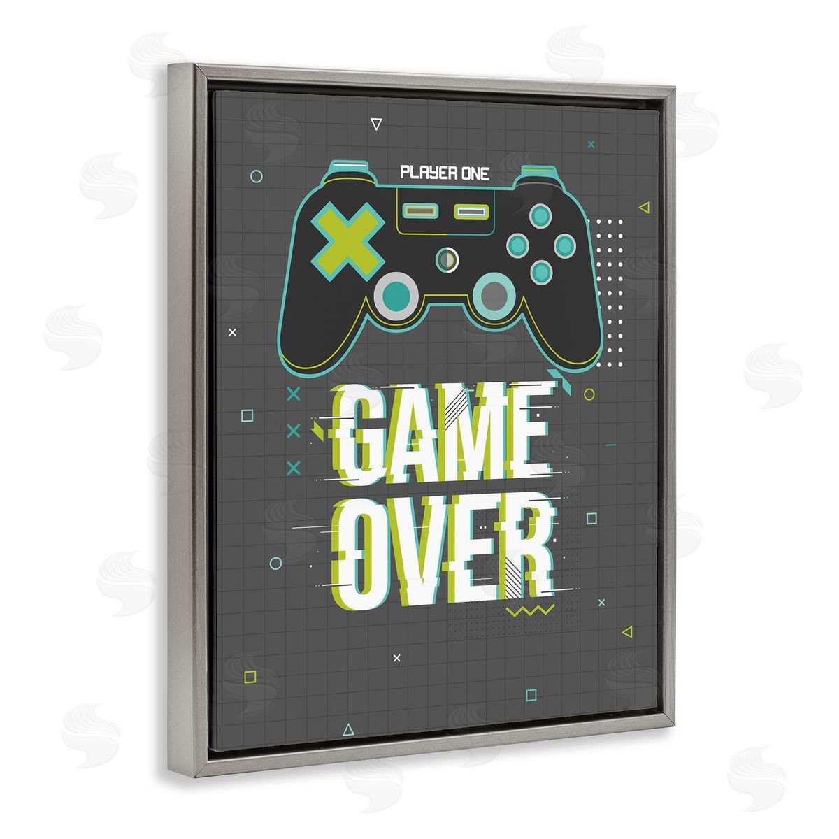 Angela Nickeas Game Over Phrase Video Game Controller Geometric Pattern