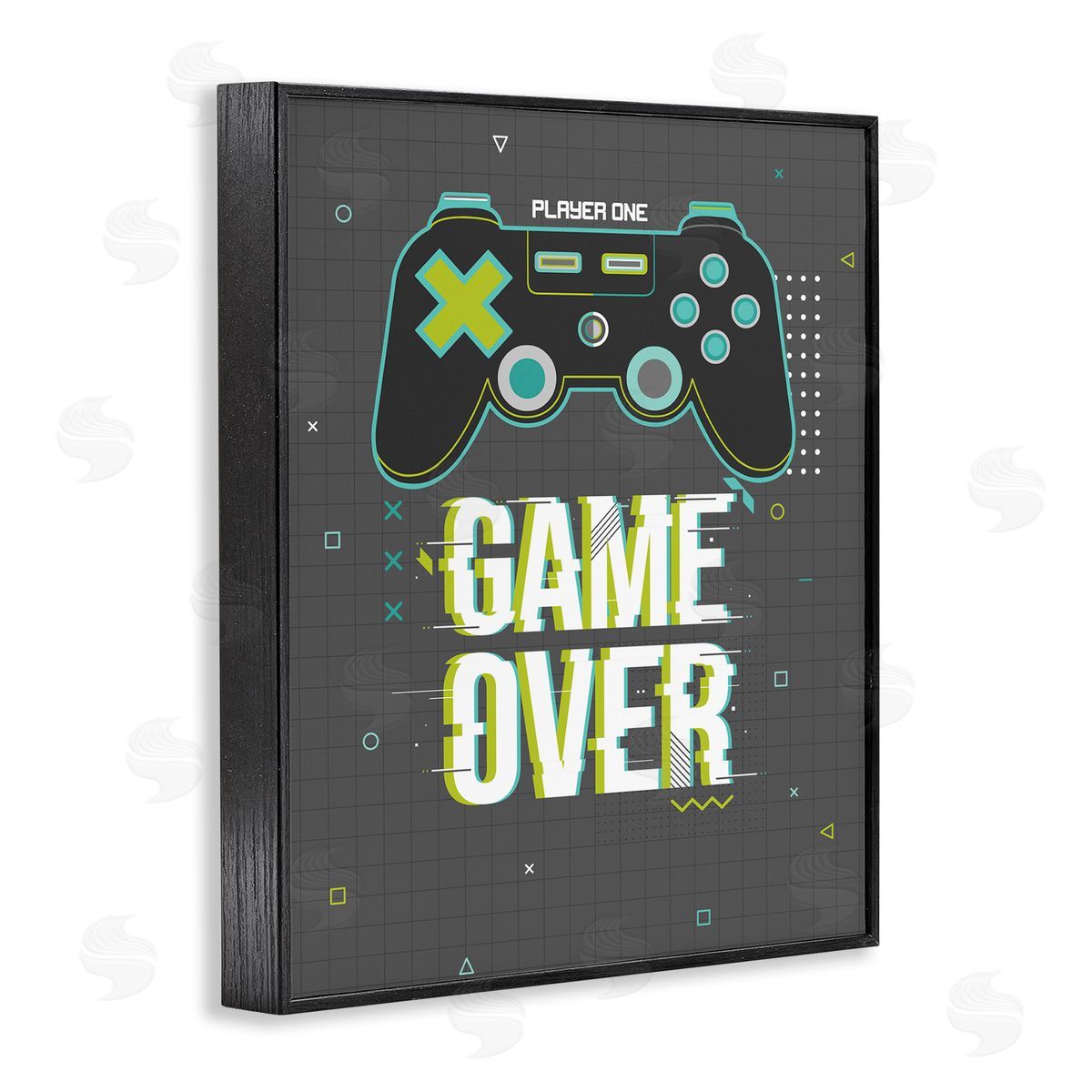 Angela Nickeas Game Over Phrase Video Game Controller Geometric Pattern